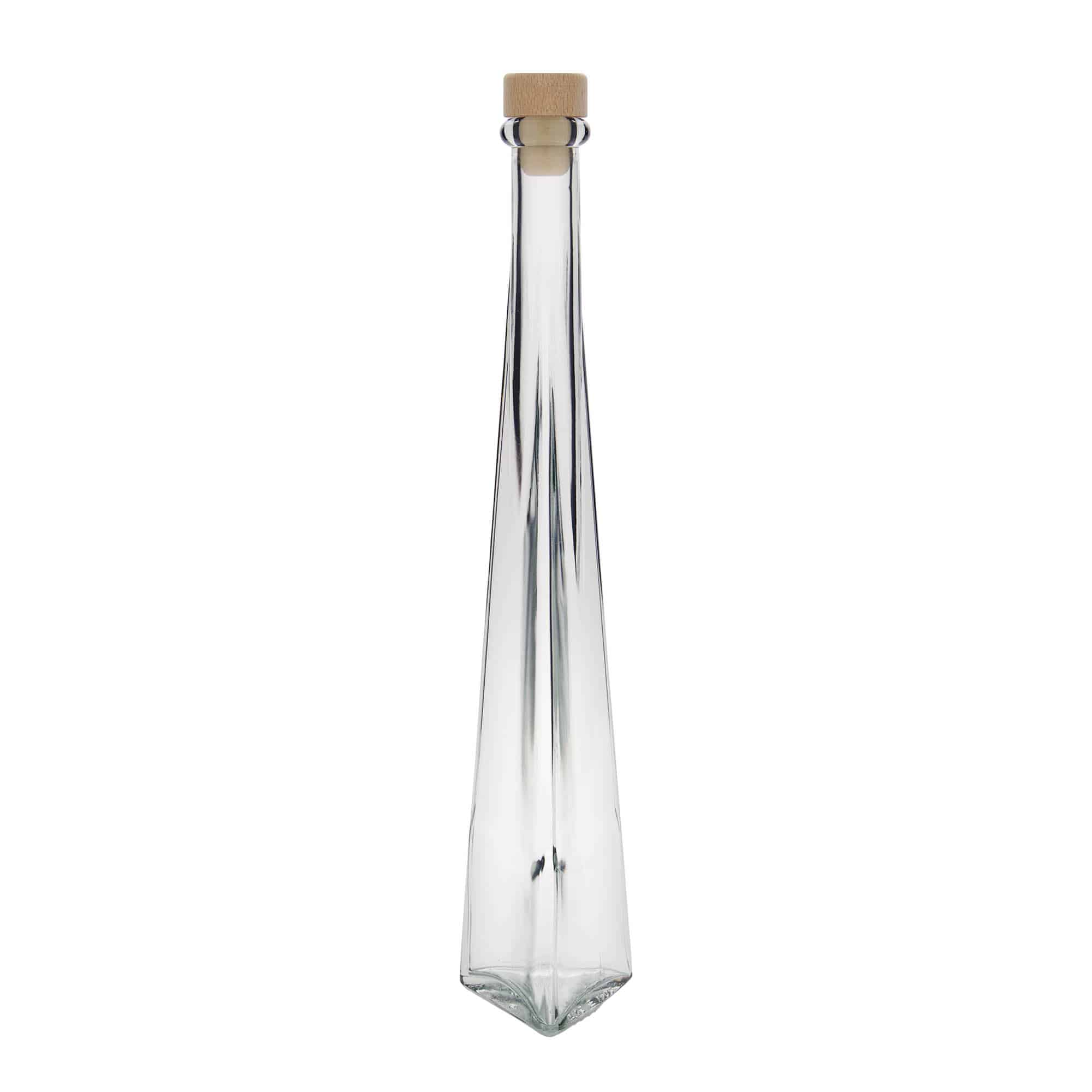 200 ml glazen fles 'Dama Triangolore', driehoekig, opening: kurk