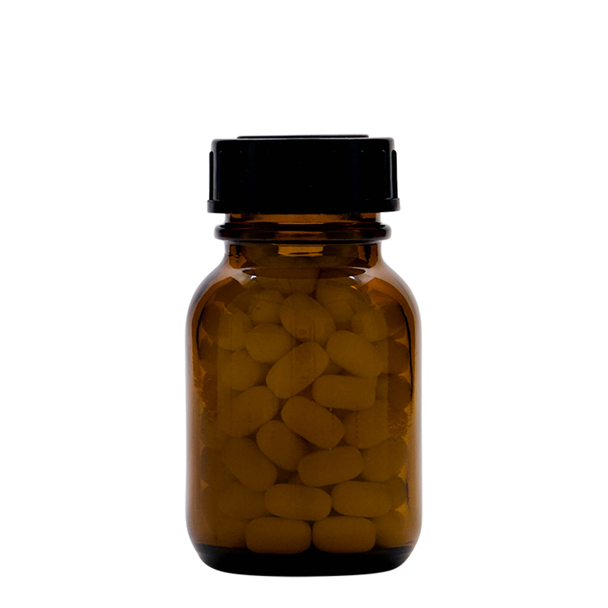 50 ml brede hals glas, bruin, opening: DIN 32 50 ml brede hals glas, bruin, opening: DIN 32