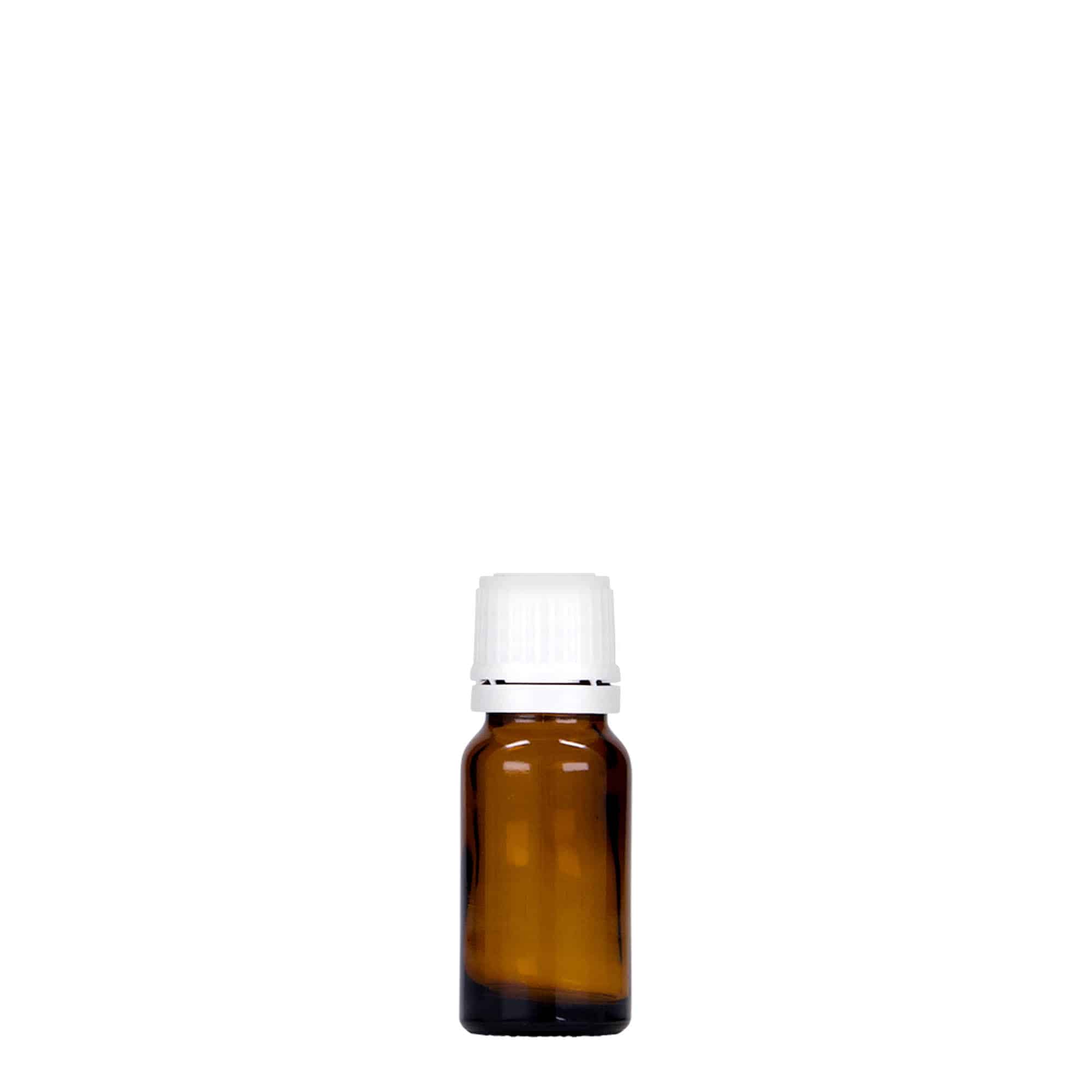10 ml medicijnflesje, glas, bruin, opening: DIN 18