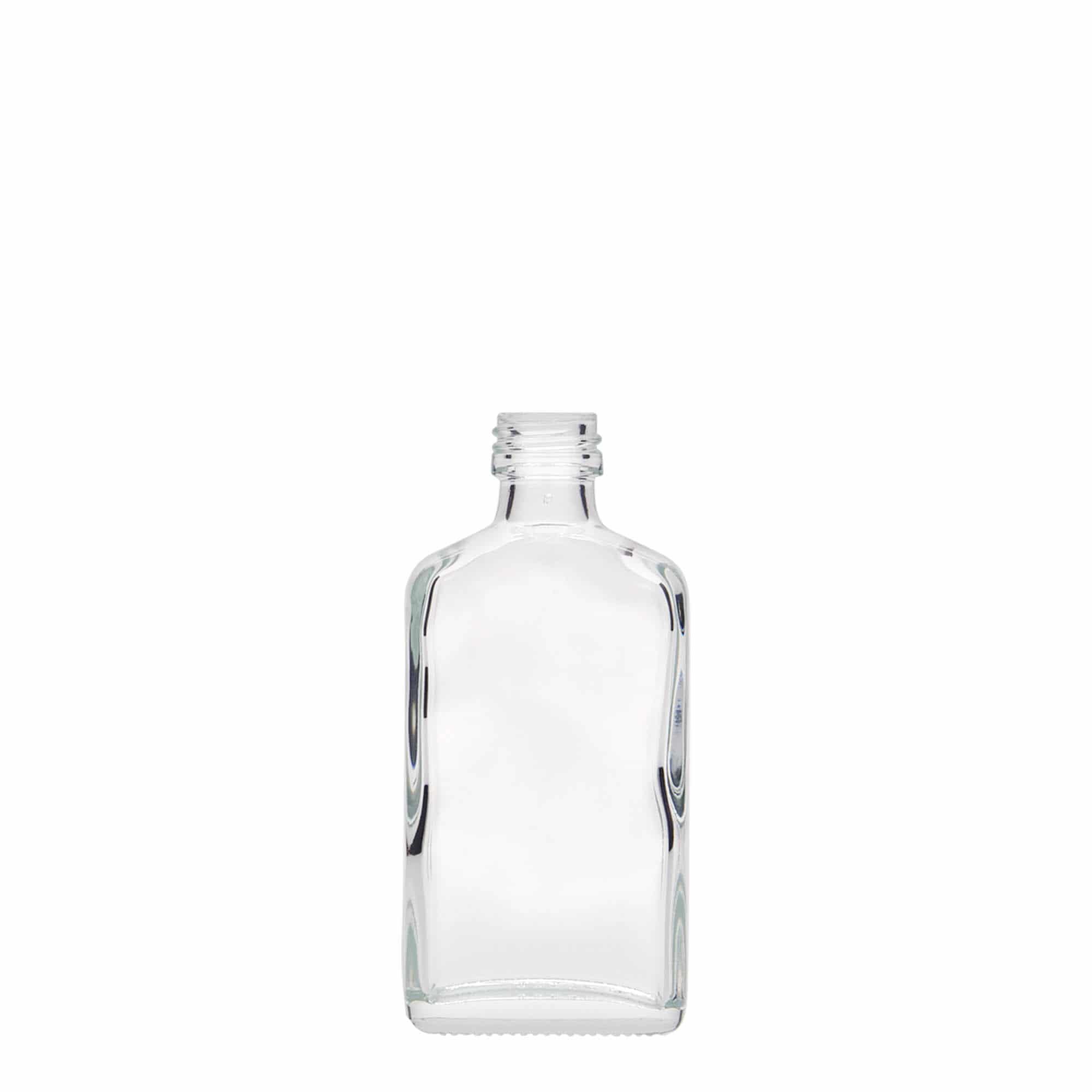 Zakflacon, 50 ml, rechthoekig, glas, monding: PP 18 Zakflacon, 50 ml, rechthoekig, glas, monding: PP 18