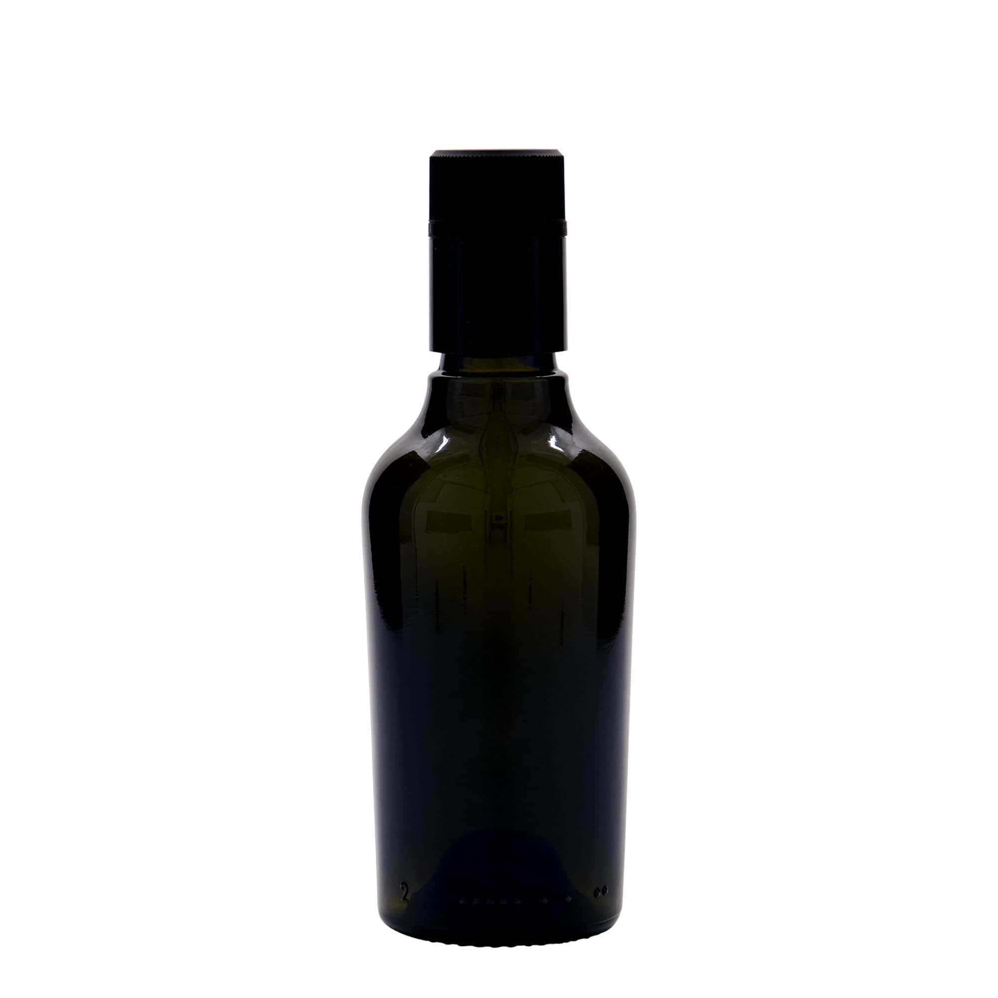 250 ml azijn-/oliefles 'Oleum', glas, antiekgroen, mondstuk: DOP
