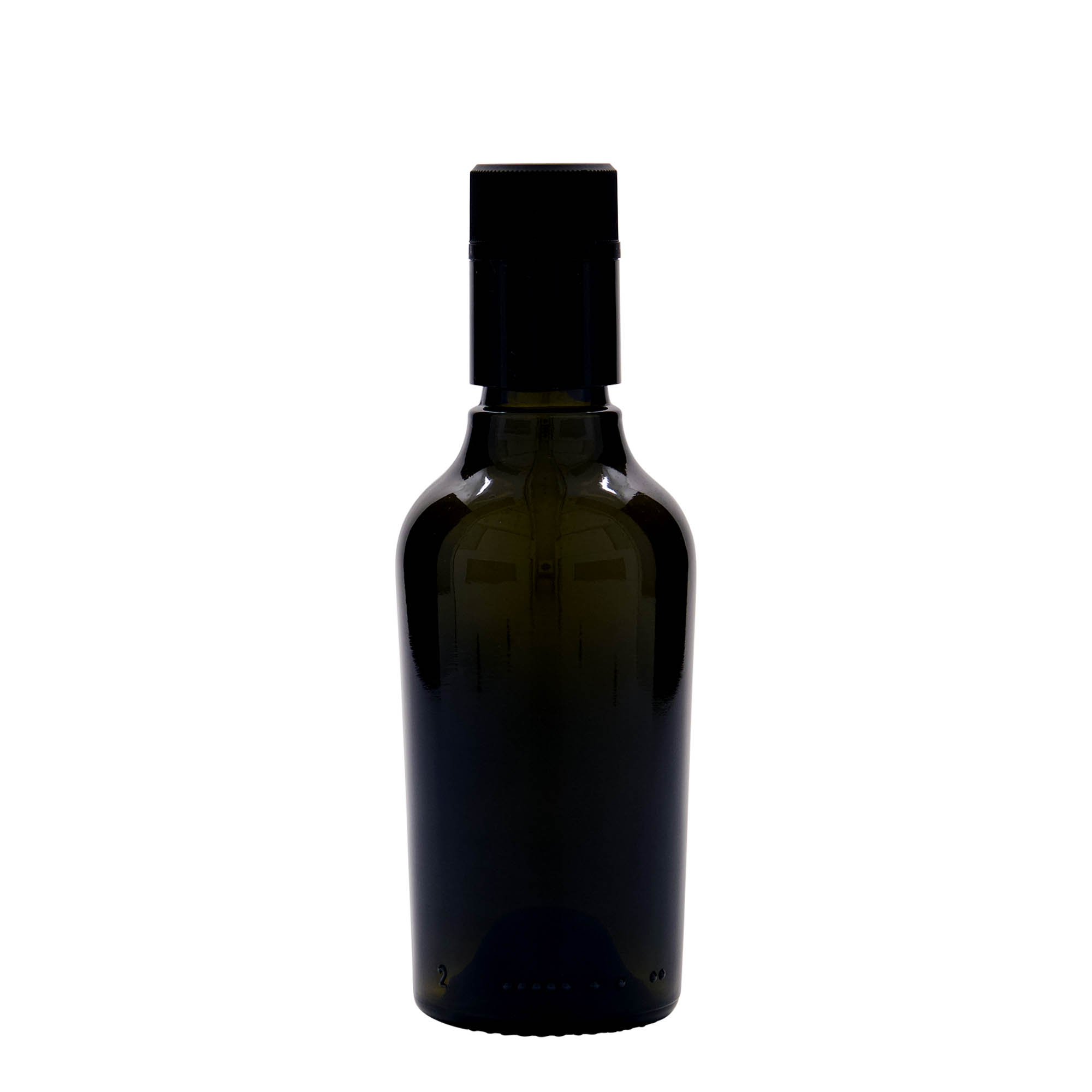 250 ml azijn-/oliefles 'Oleum', glas, antiekgroen, mondstuk: DOP