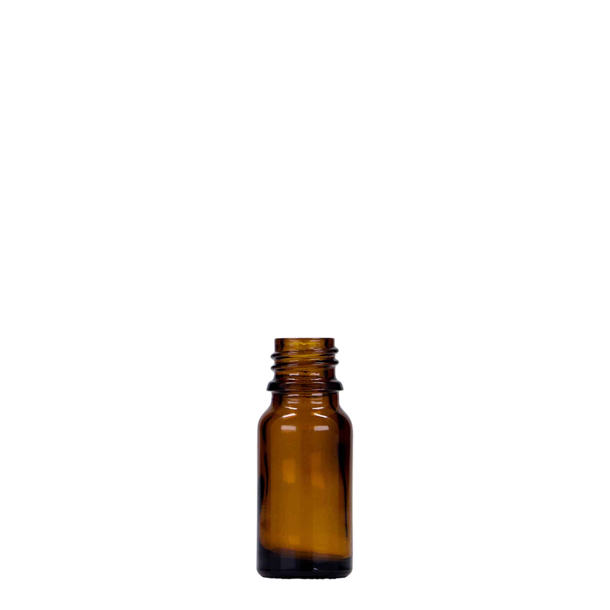 10 ml medicijnflesje, glas, bruin, opening: DIN 18