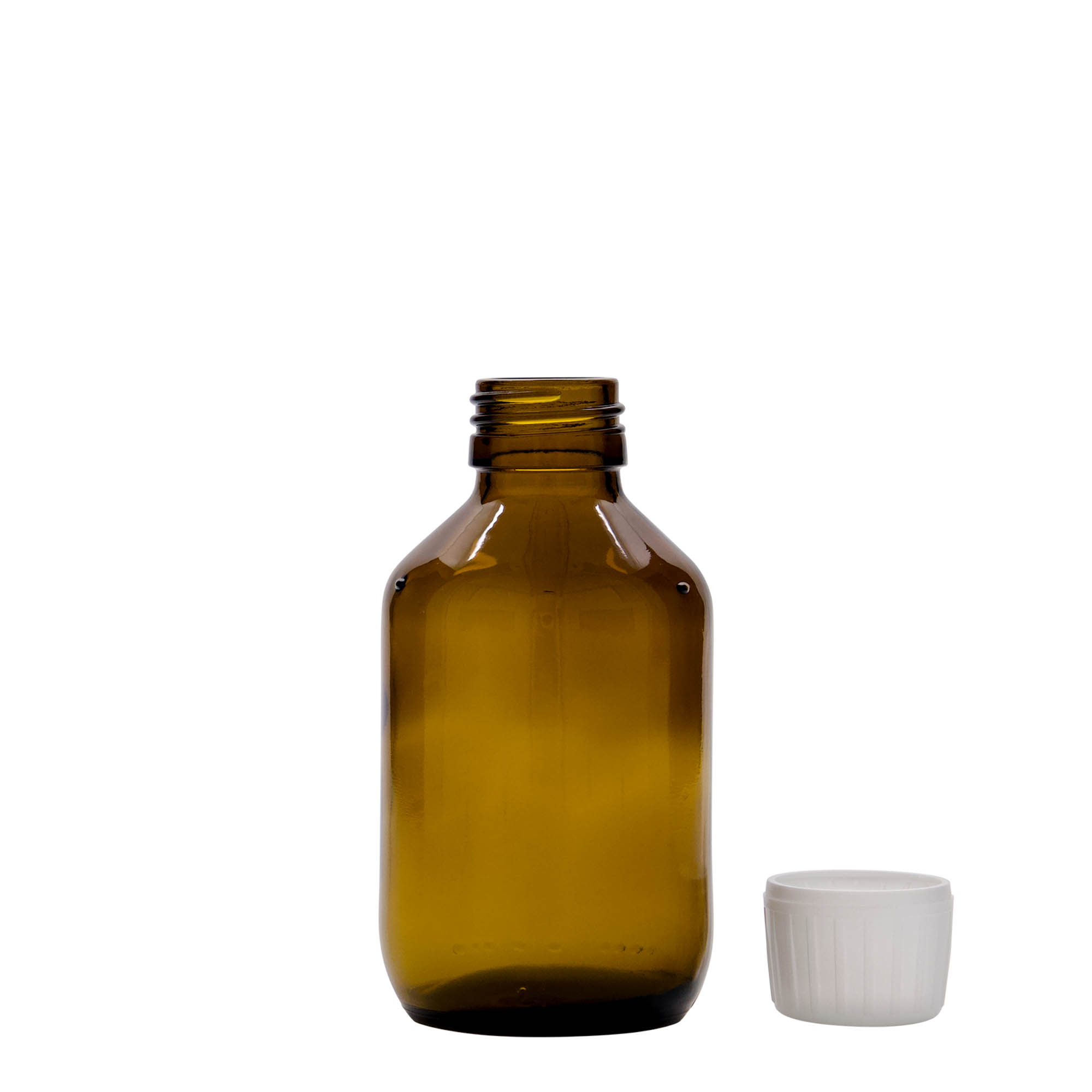 150 ml medische fles, bruin, glas, opening: PP 28 150 ml medische fles, bruin, glas, opening: PP 28