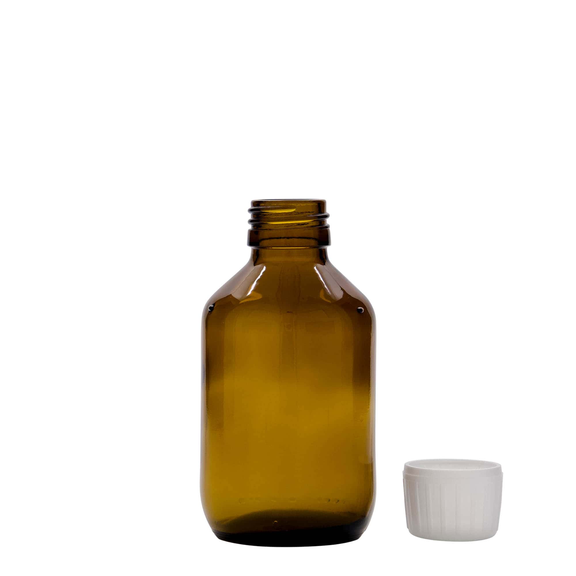 150 ml medische fles, bruin, glas, opening: PP 28