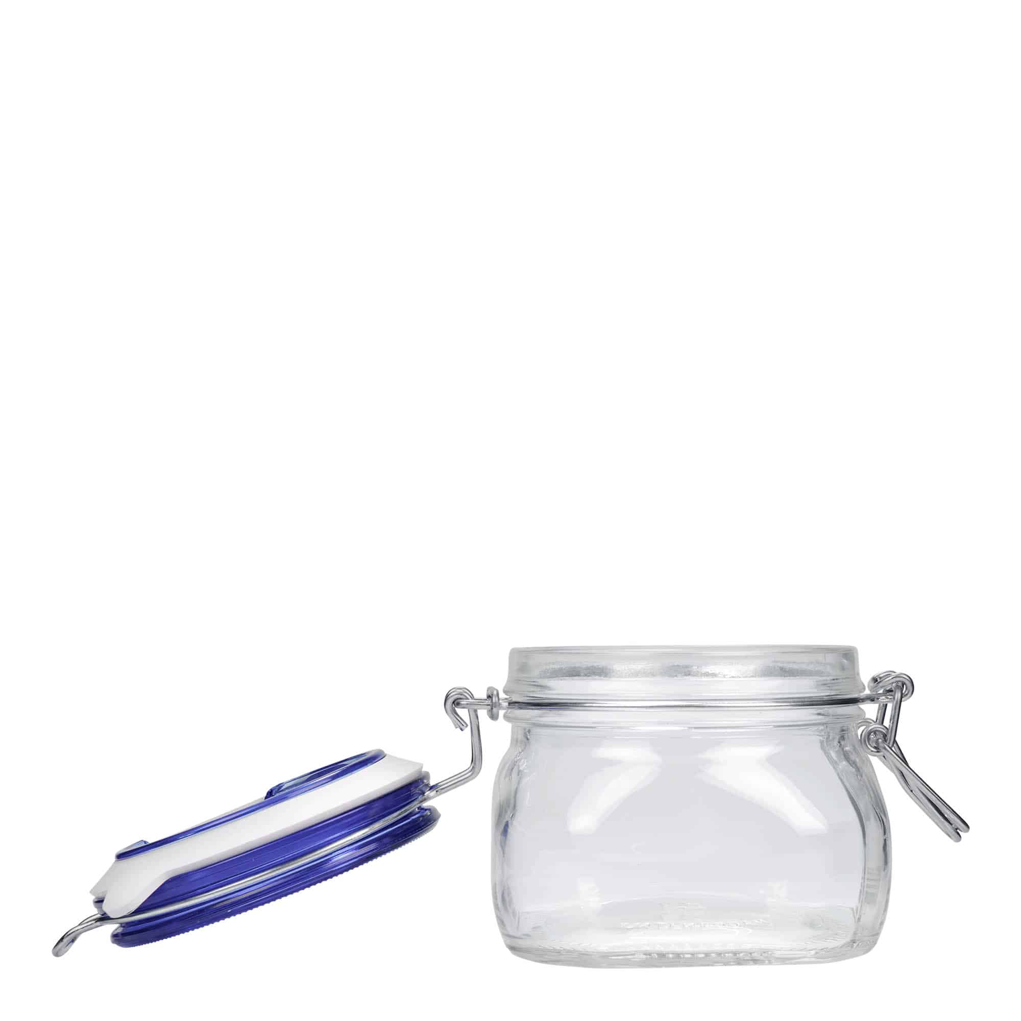 500 ml beugelfles 'Fido' Blue Top, vierkant, opening: beugelsluiting