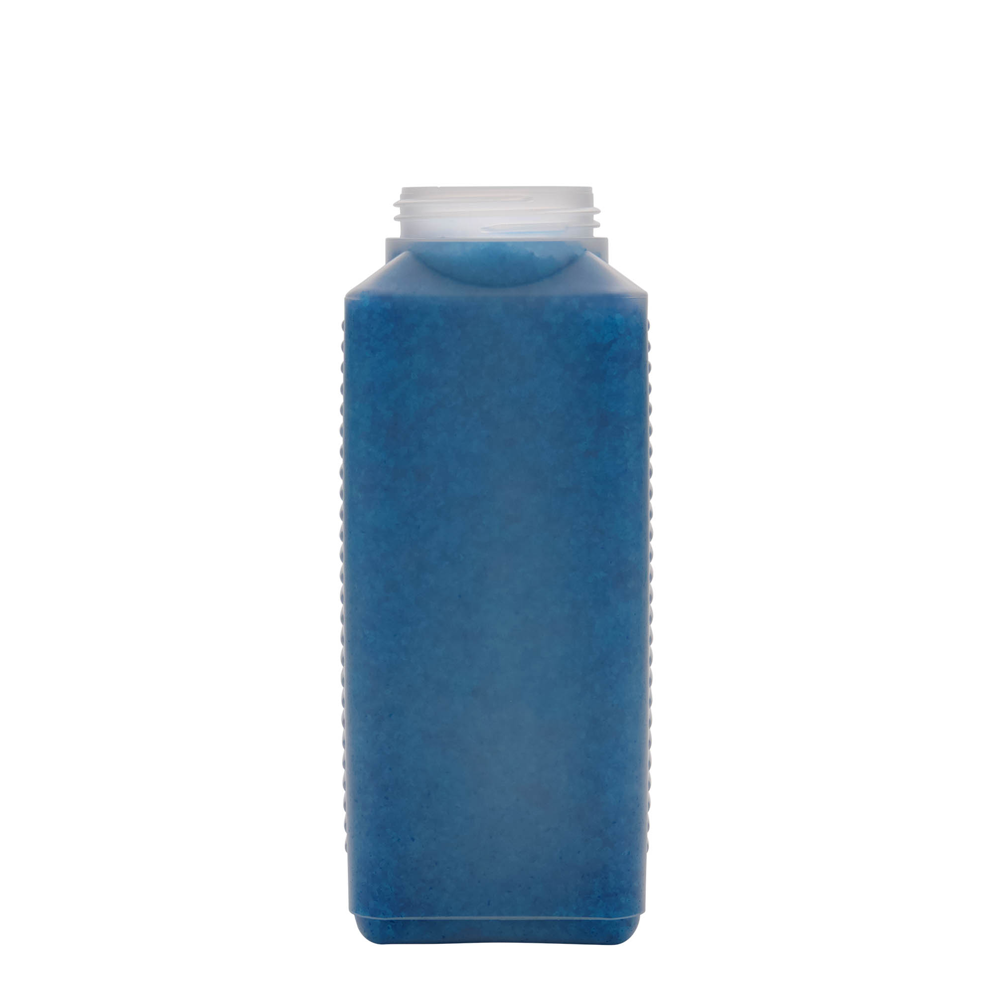 1.000 ml fles met brede hals, rechthoekig, HDPE-kunststof, naturel, opening: DIN 60 EPE
