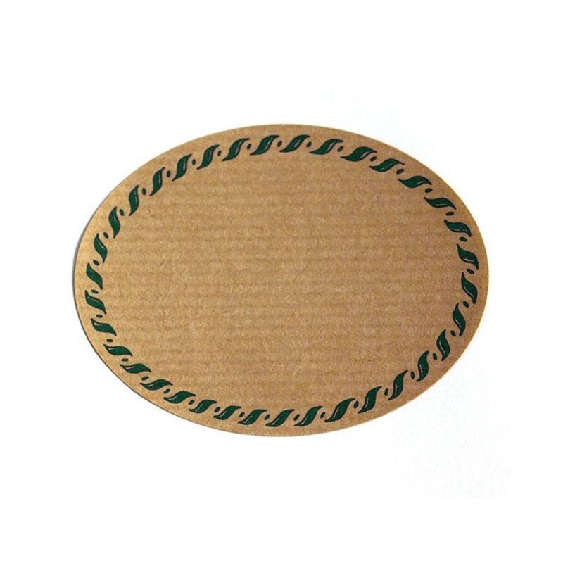 Natuuretiket 'Koordrand', ovaal, papier, groen-bruin