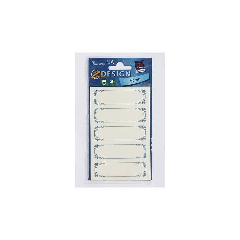 Zweckform etiketten 'Blauwe rand', rechthoekig, papier, wit-blauw