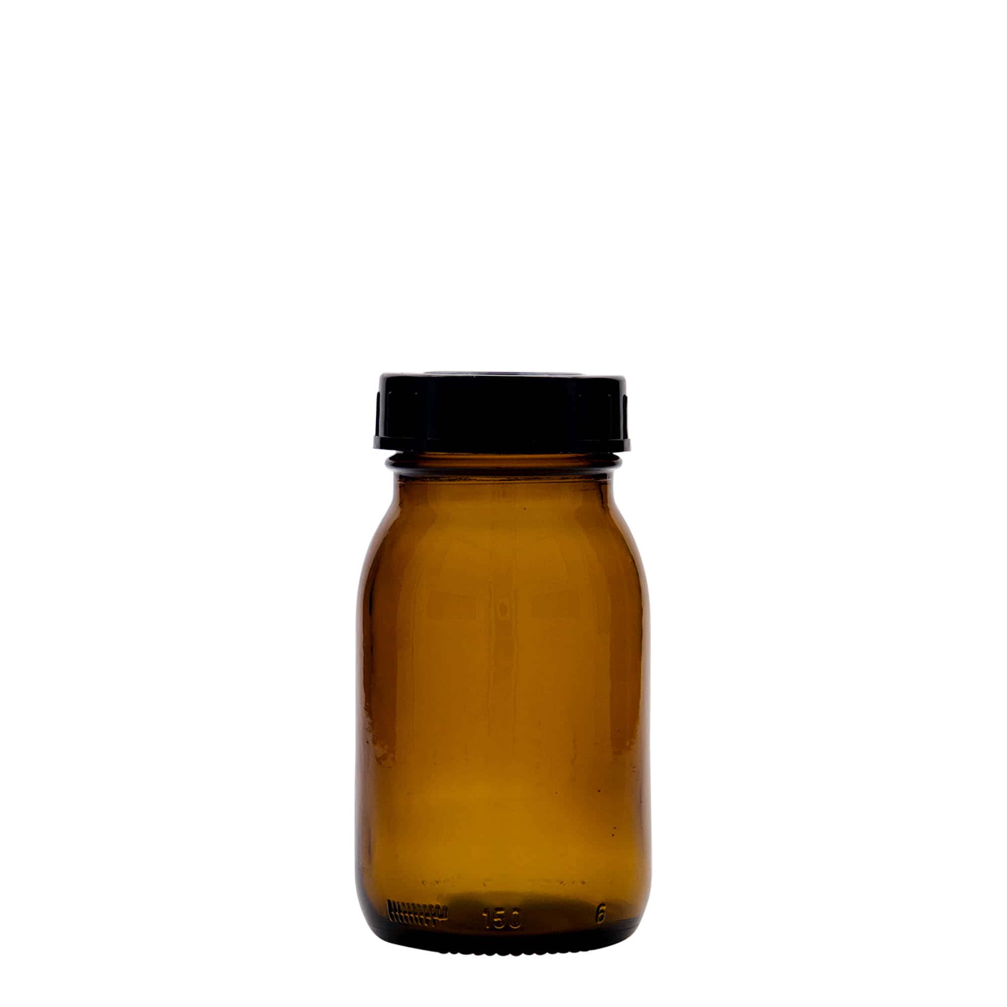 150 ml wijdehalsglas, bruin, opening: DIN 45