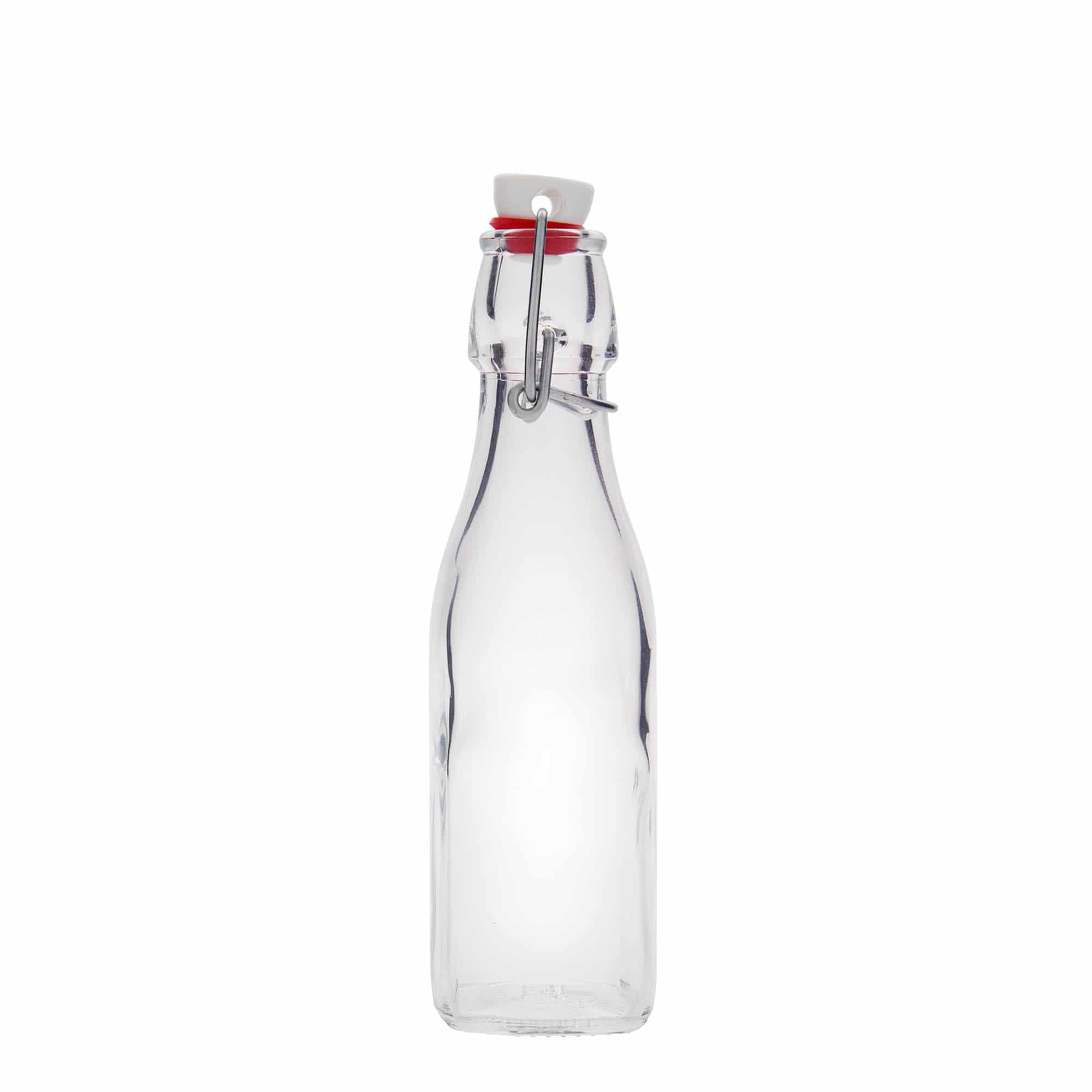 Glazen fles 'Swing', 250 ml, vierkant, monding: beugelsluiting