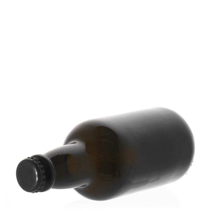 330 ml bierfles 'Era', glas, antiekgroen, hals: kroonkurk