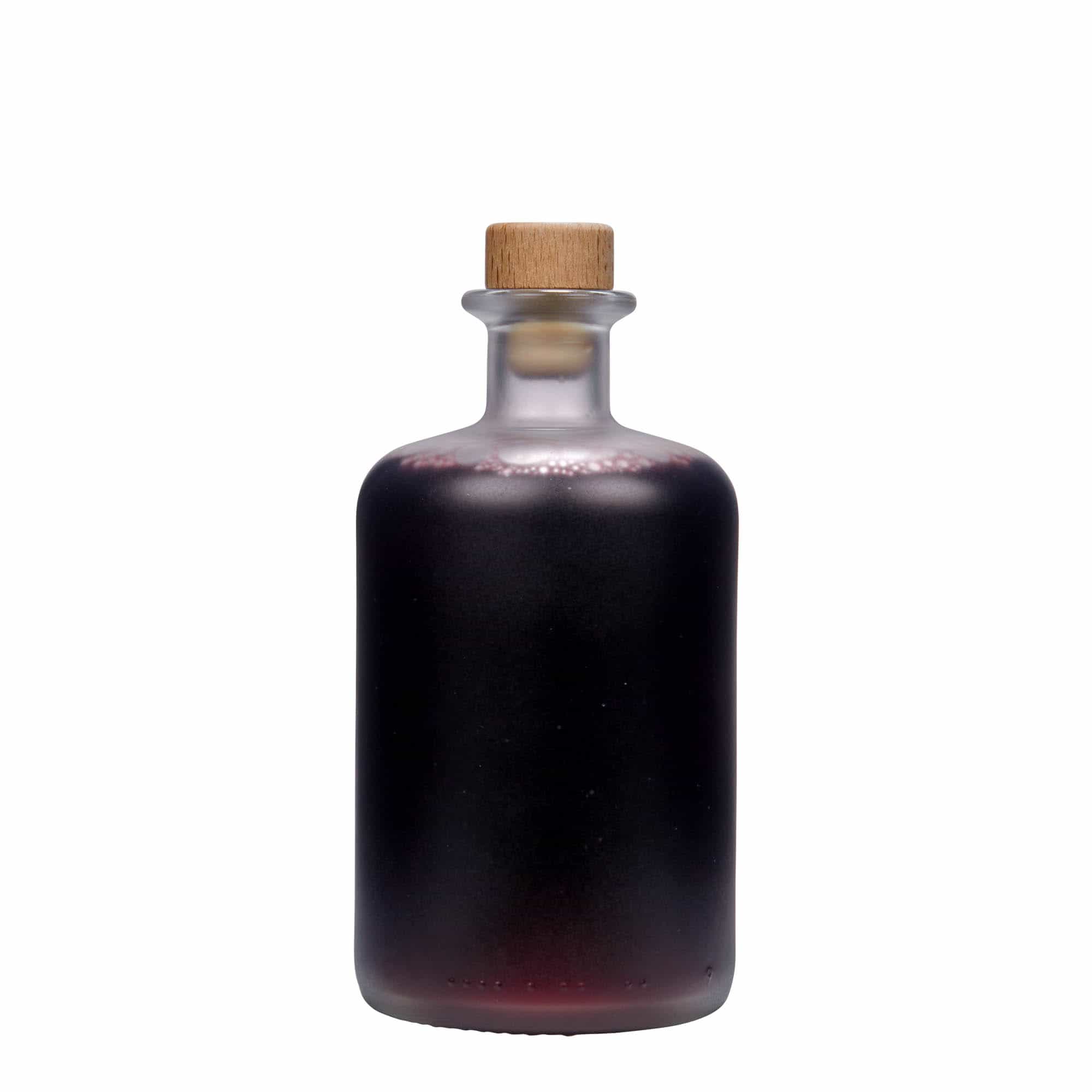 500 ml glazen apothekersfles, geëtst, opening: kurk