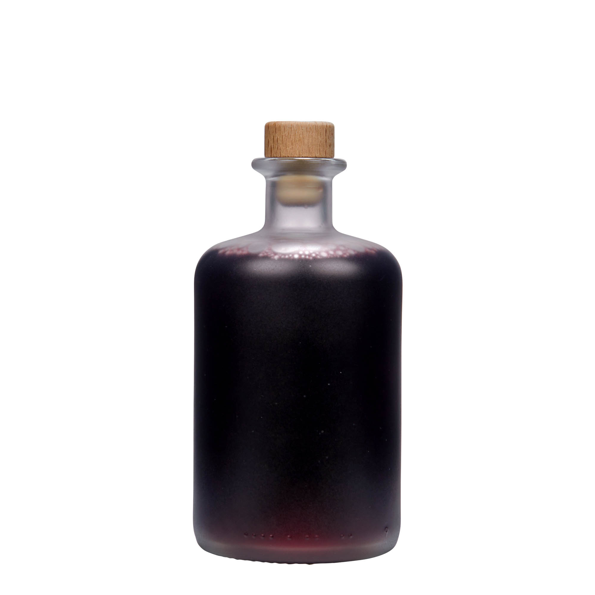 500 ml glazen apothekersfles, geëtst, opening: kurk 500 ml glazen apothekersfles, geëtst, opening: kurk