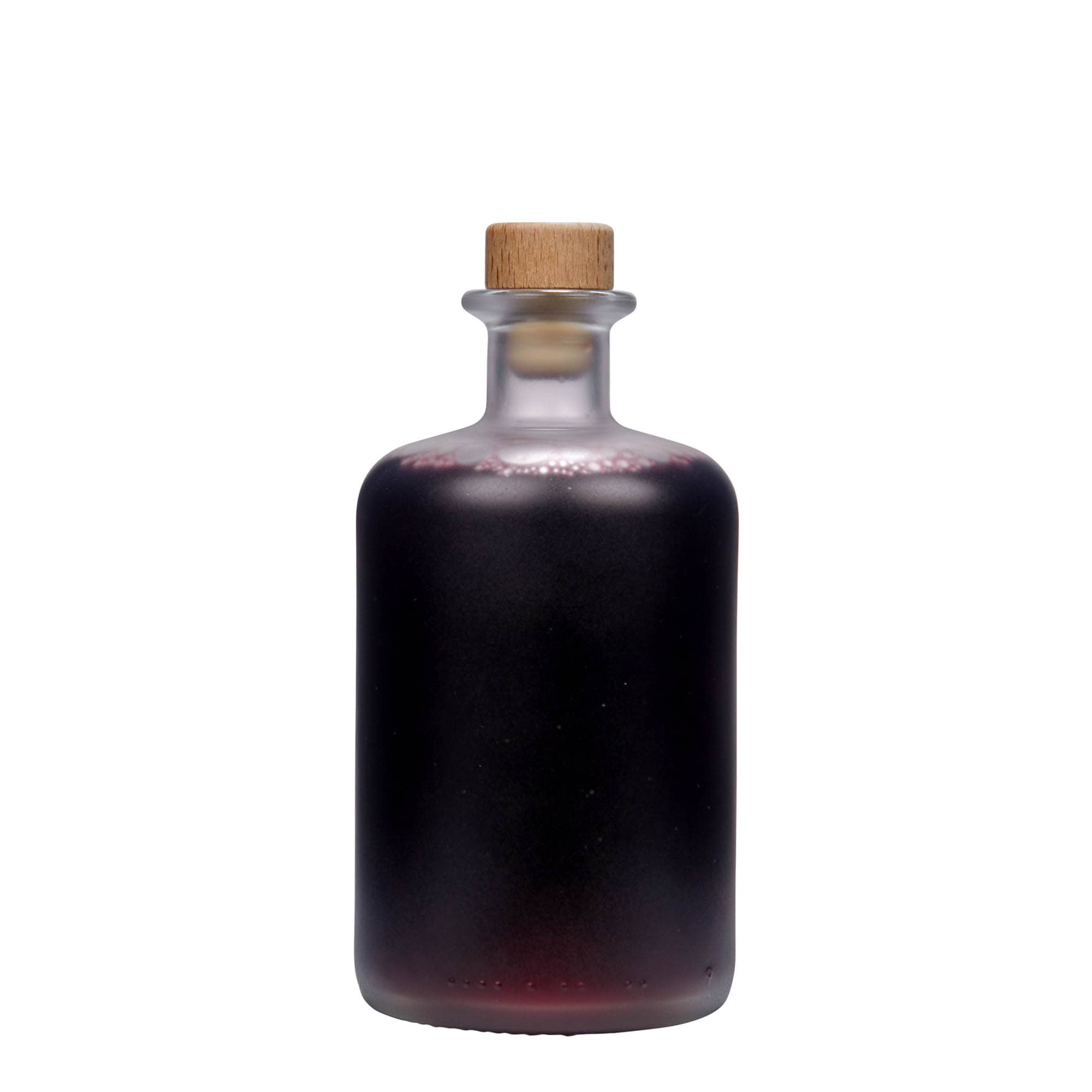 500 ml glazen apothekersfles, geëtst, opening: kurk
