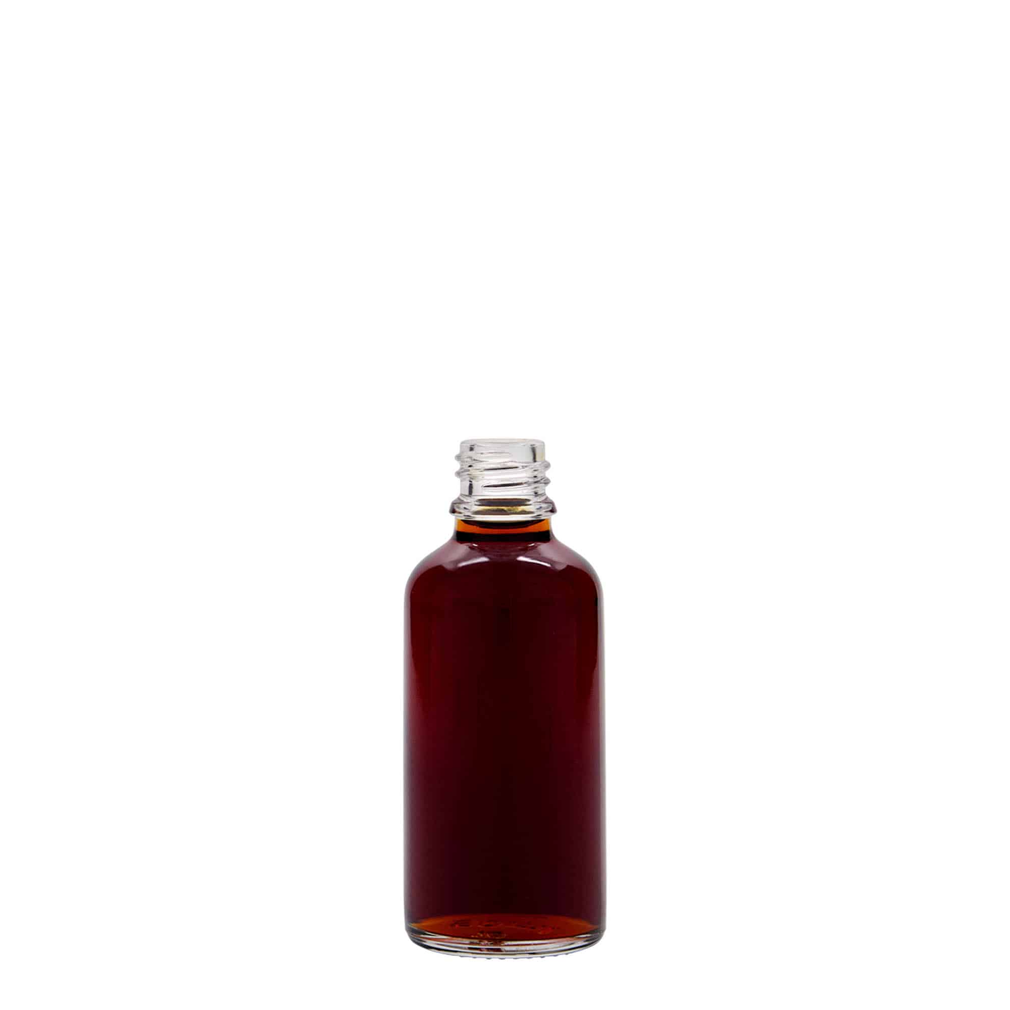 50 ml medicijnfles, glas, opening: DIN 18