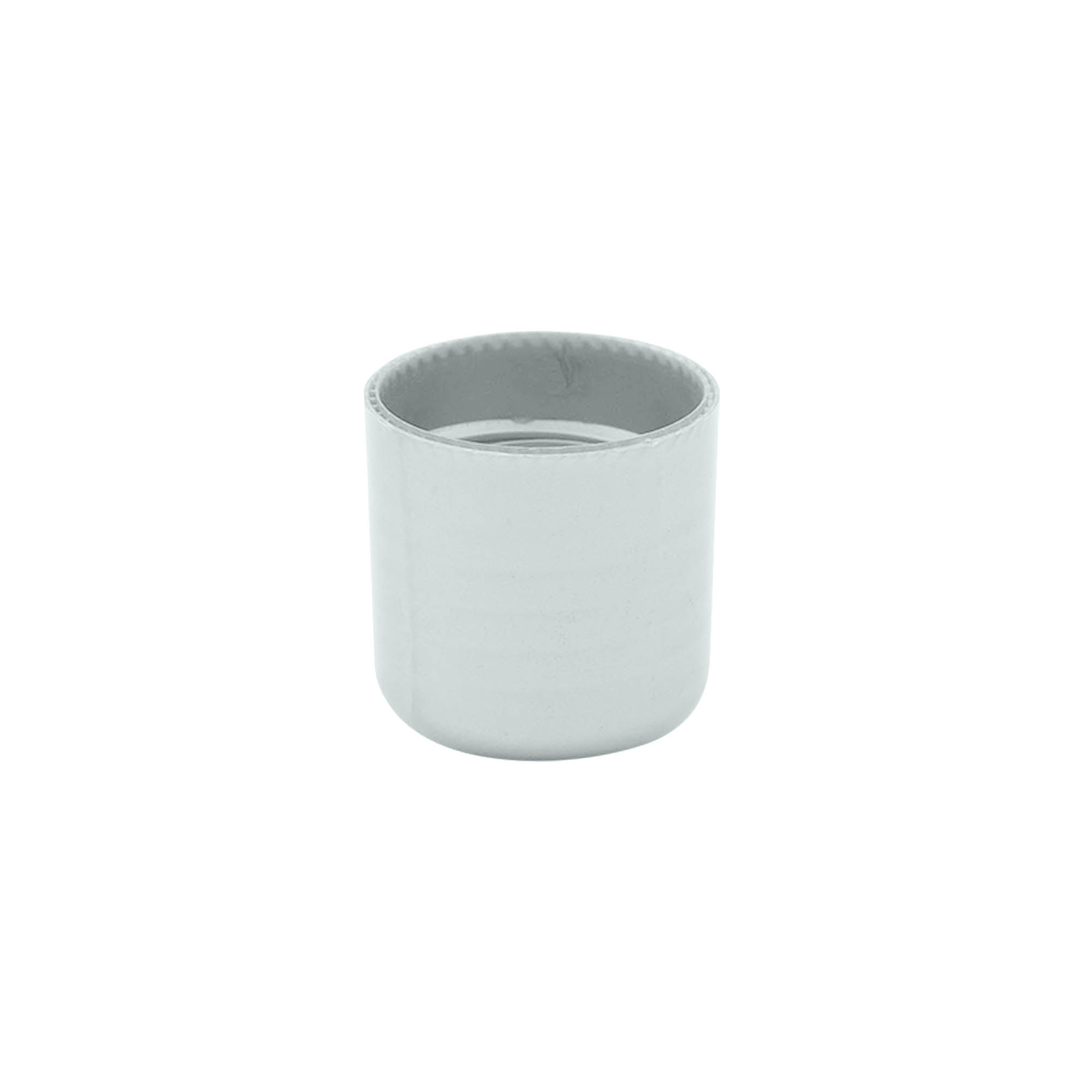 Schroefdop met spuitinzet, PP-kunststof, zilver, voor mondstuk: 24/410 Schroefdop met spuitinzet, PP-kunststof, zilver, voor mondstuk: 24/410