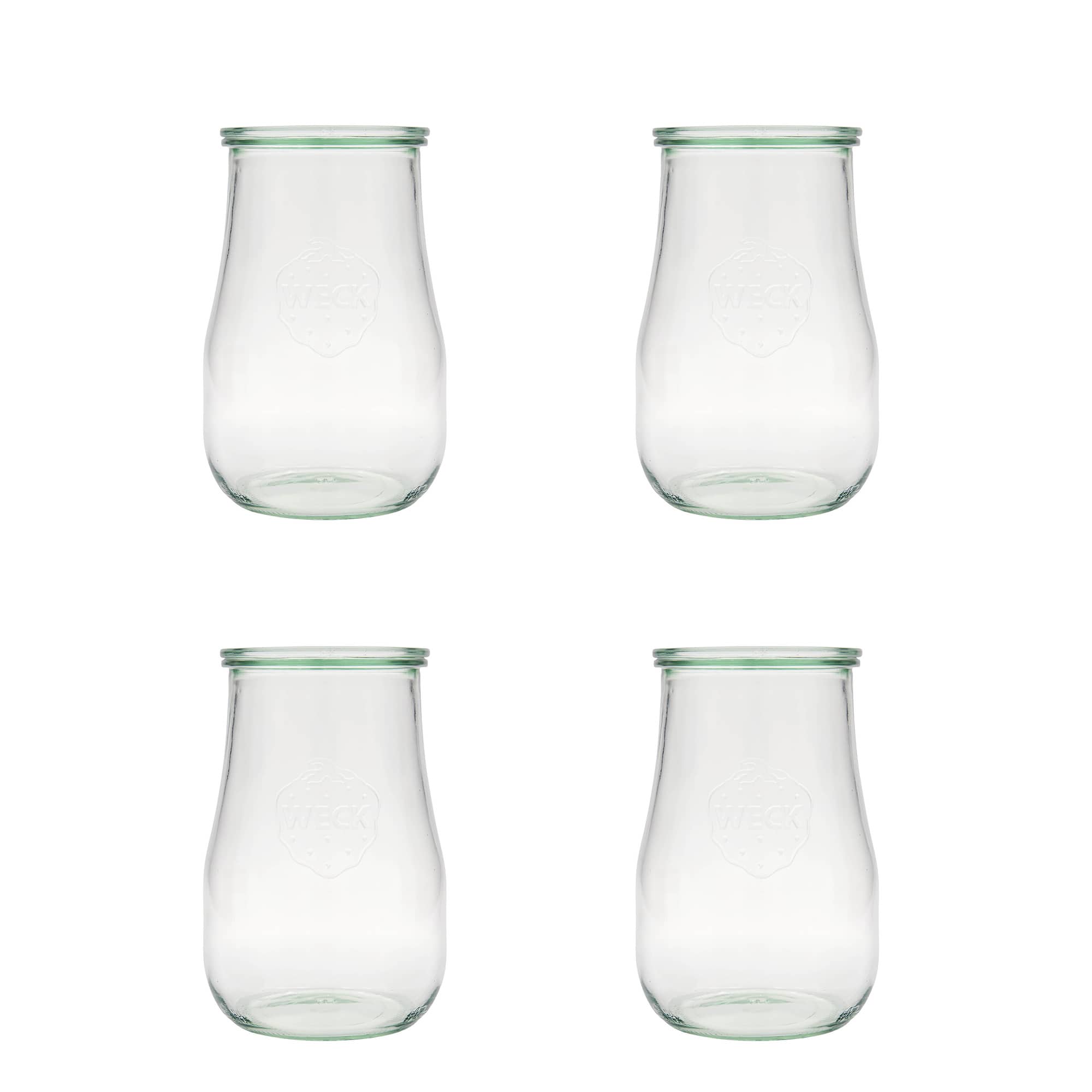 4x 1750 ml WECK-tulpenpot met glazen deksel RR 100