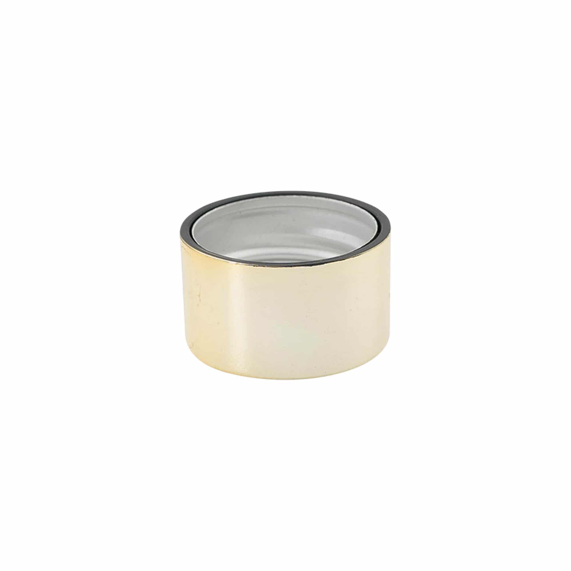 Schroefdop, metaal-kunststof, goud, voor monding: PP 28