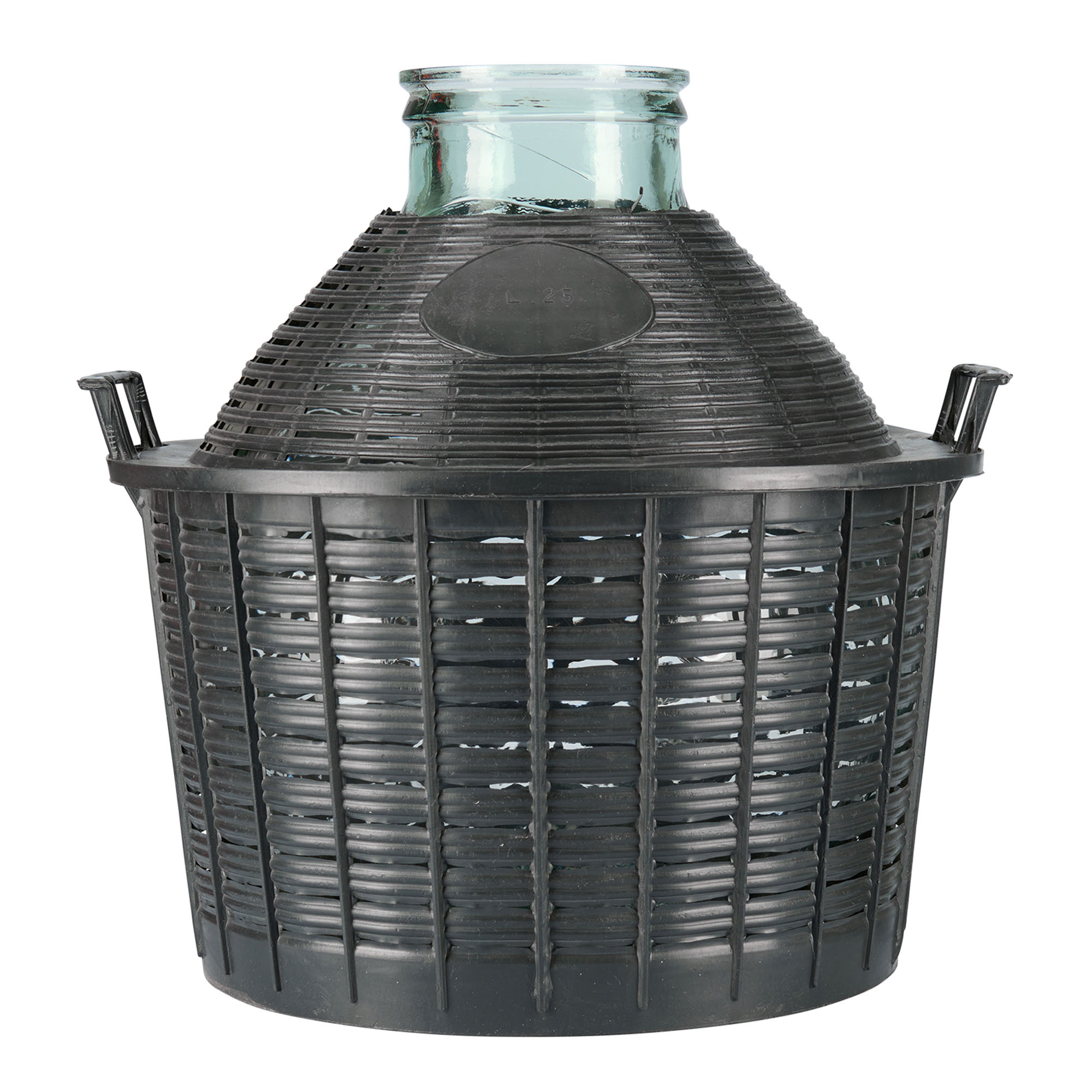 25 l ballonfles met brede hals, glas, opening: opzetdeksel