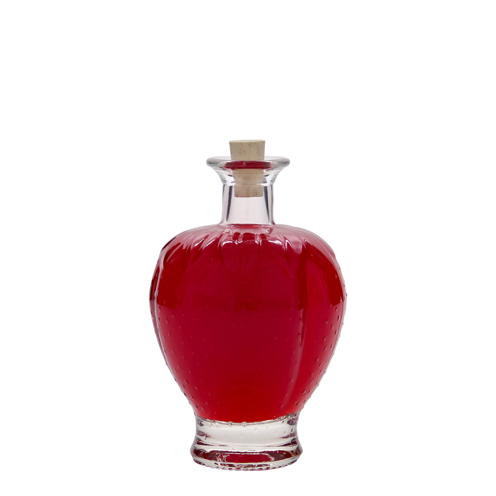 200 ml glazen fles 'Aardbei', opening: kurk 200 ml glazen fles 'Aardbei', opening: kurk