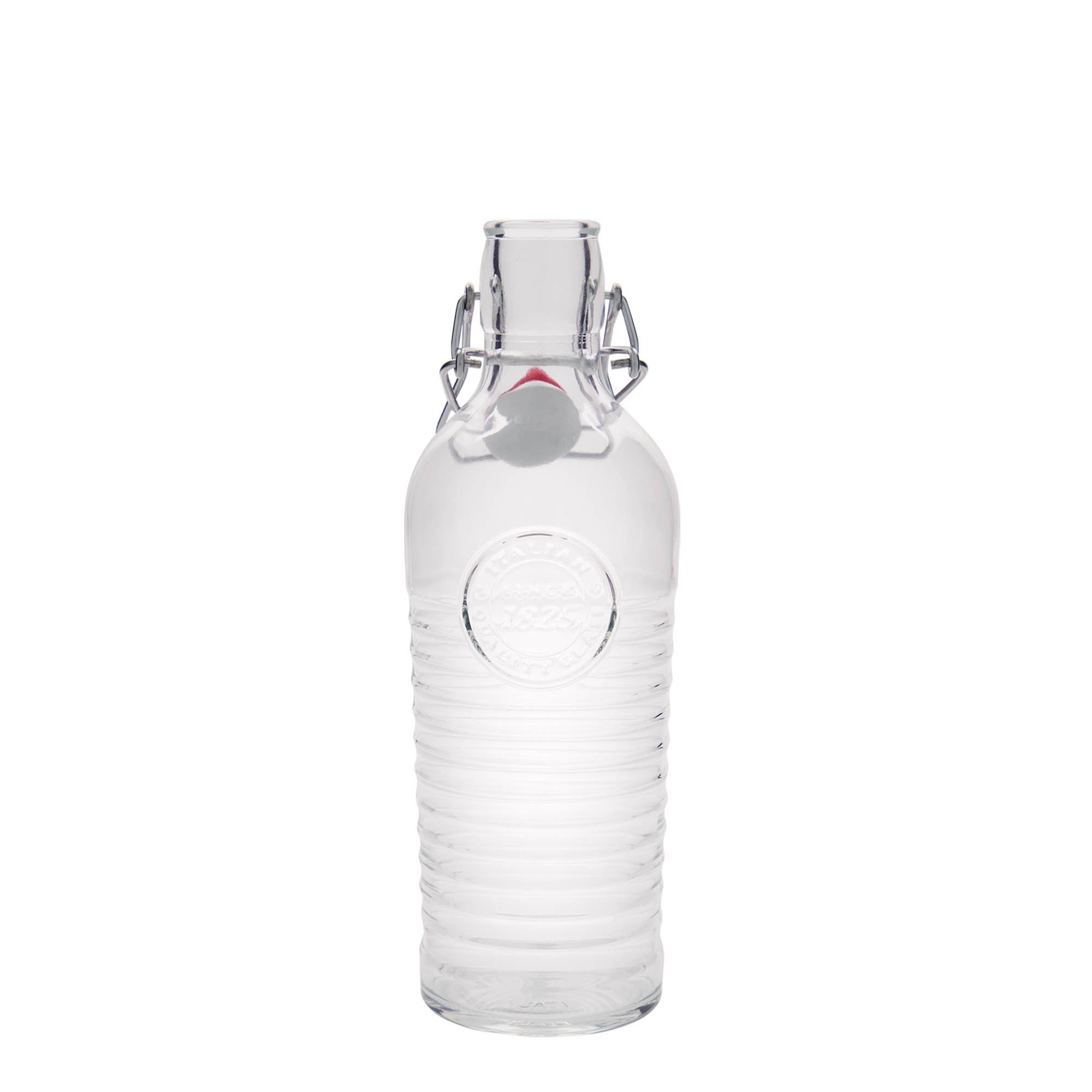 750 ml glazen fles 'Officina 1825', hals: beugelsluiting