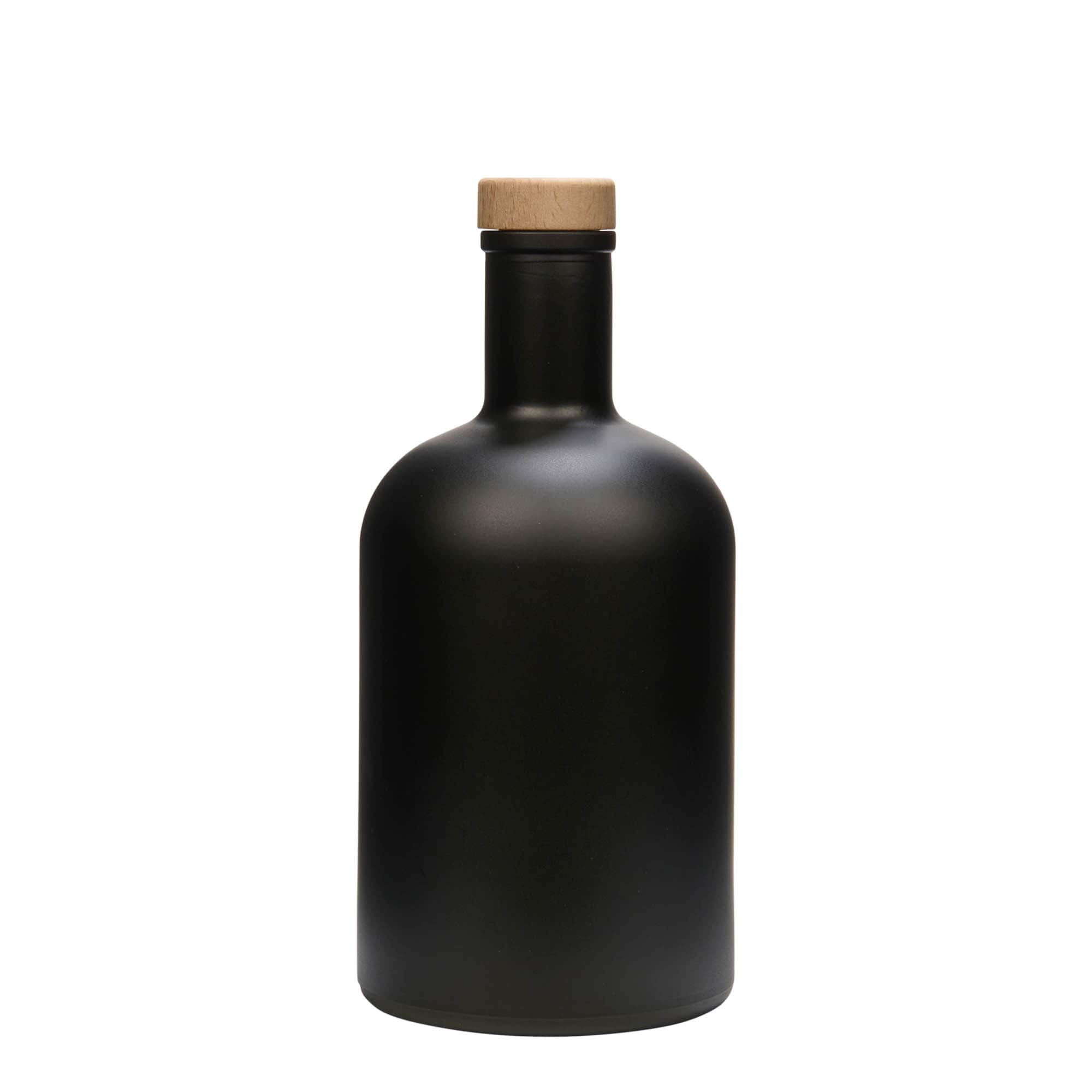 700 ml glazen fles 'Gerardino', zwart, opening: kurk