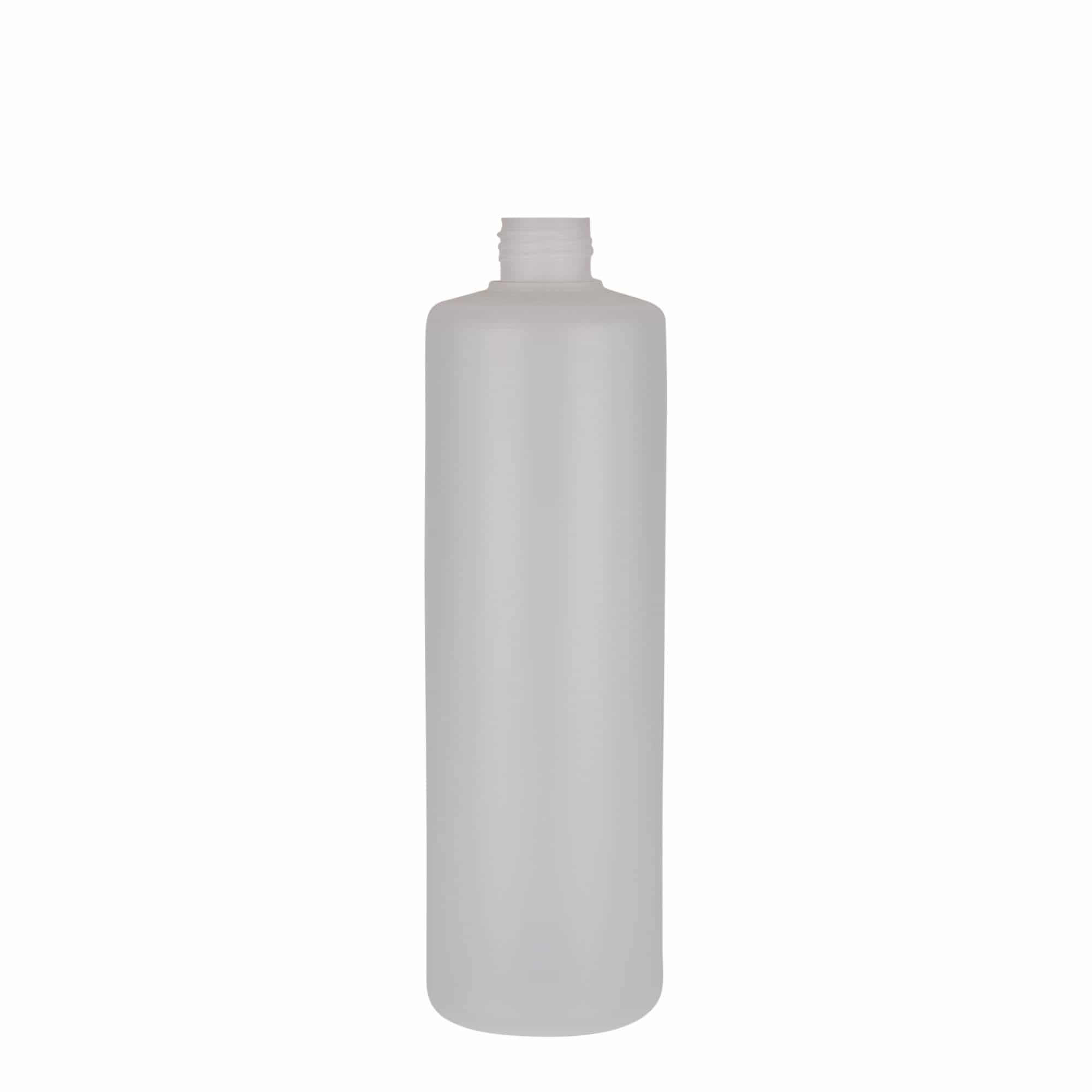 500 ml ronde fles, PE-kunststof, natuur, opening: schroefdop 500 ml ronde fles, PE-kunststof, natuur, opening: schroefdop