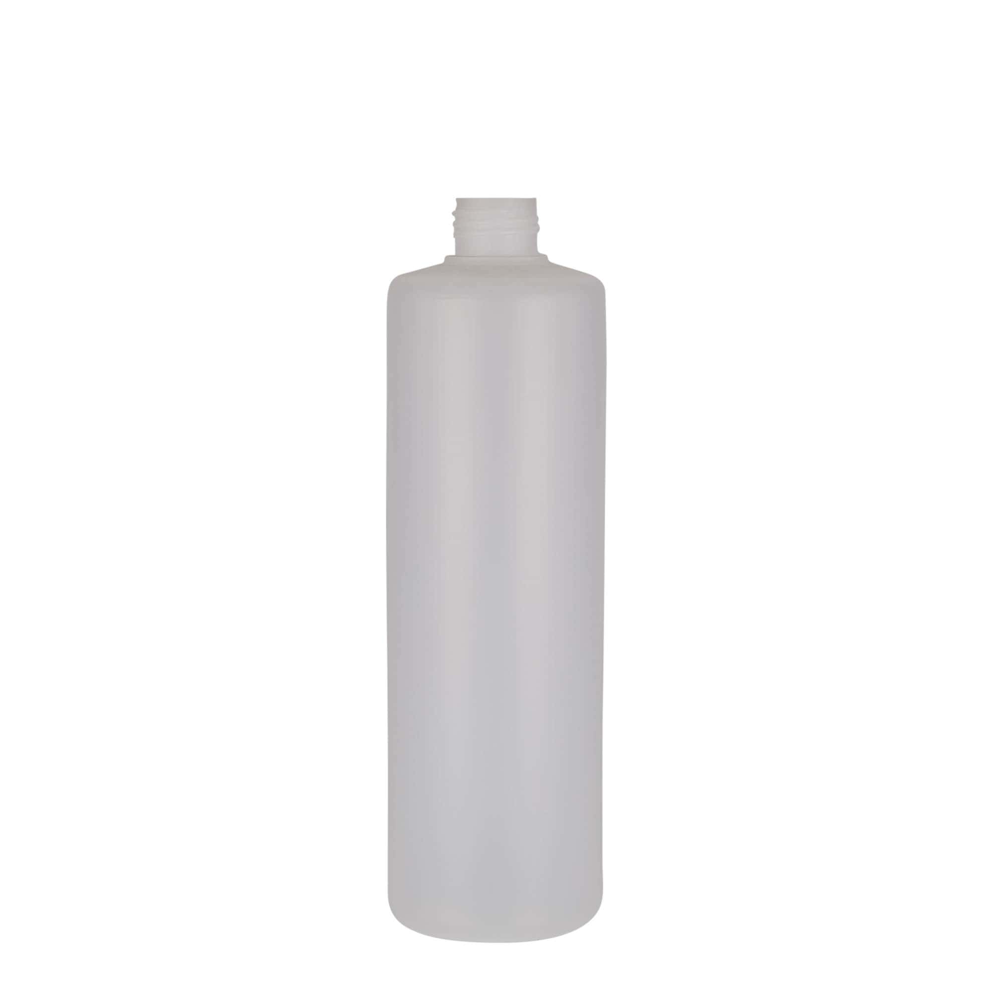 500 ml ronde fles, PE-kunststof, natuur, opening: schroefdop