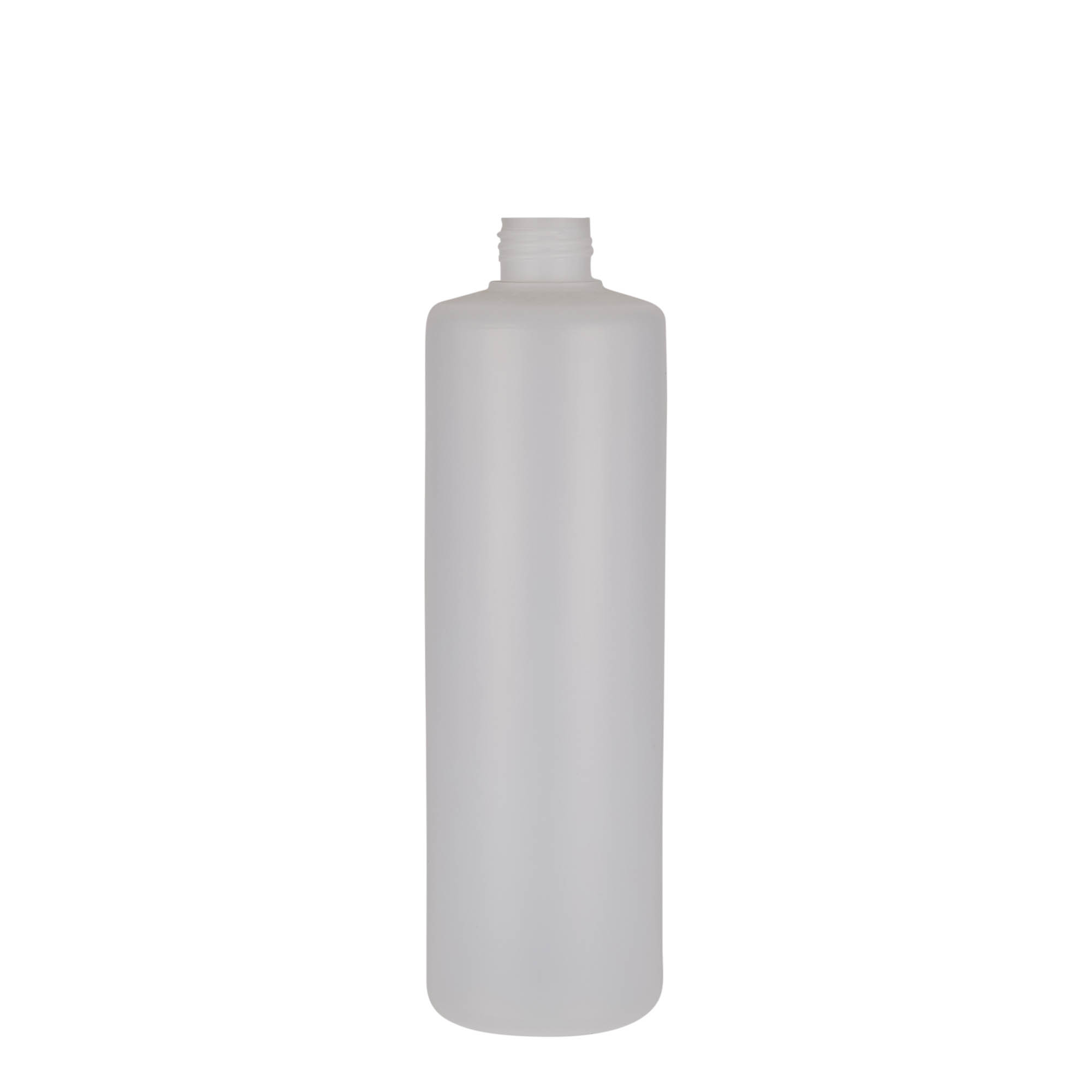 500 ml ronde fles, PE-kunststof, natuur, opening: schroefdop