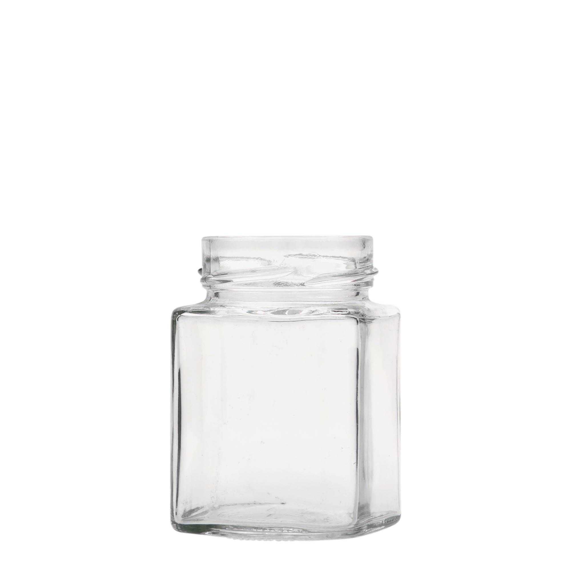 212 ml Vierkantglas 'Funny', opening: Deep-Twist-Off (DTO 58)