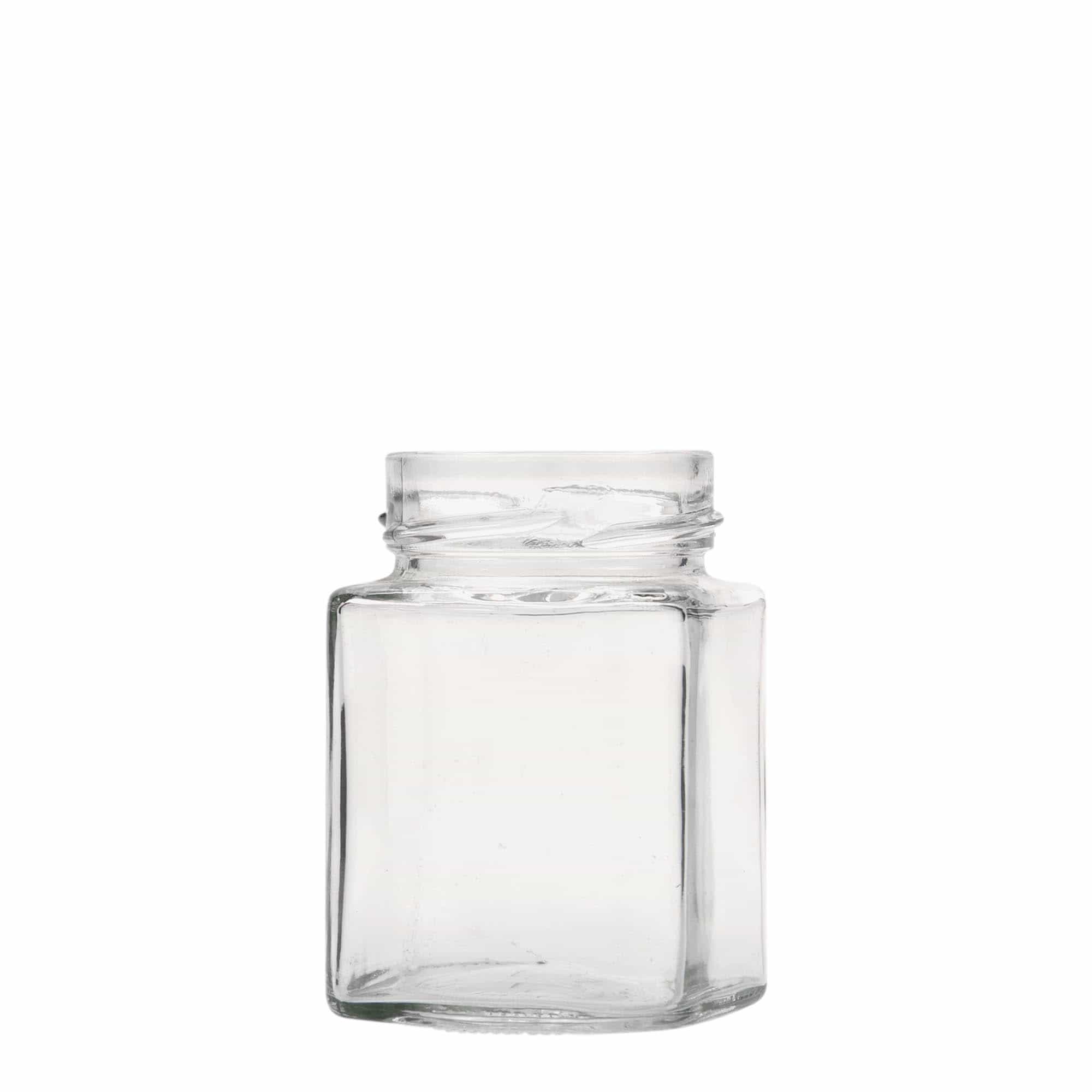 212 ml Vierkantglas 'Funny', opening: Deep-Twist-Off (DTO 58)