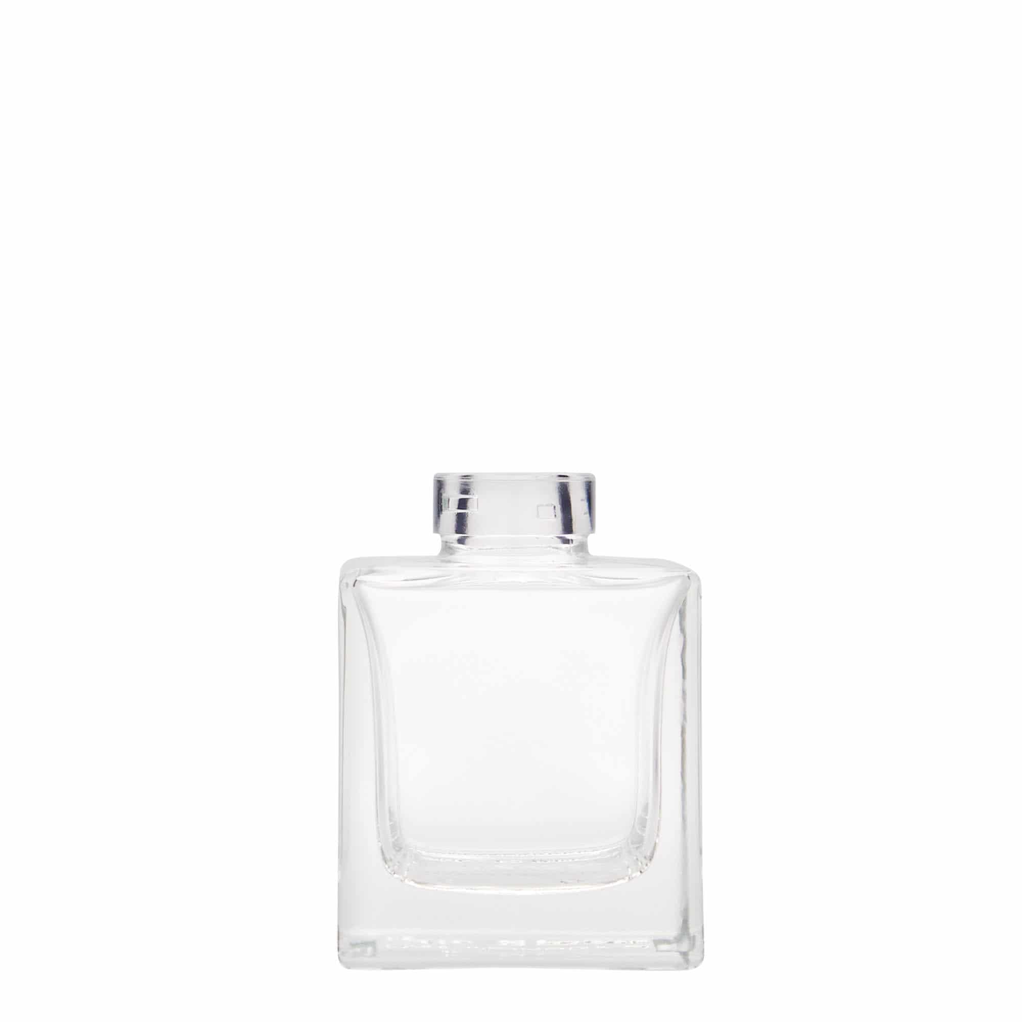 Glazen fles 'Cube', 100 ml, vierkant, monding: kurk Glazen fles 'Cube', 100 ml, vierkant, monding: kurk