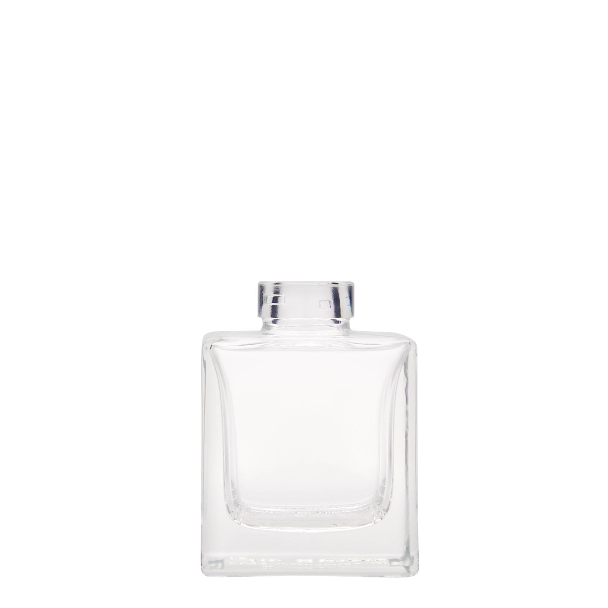100 ml glazen fles 'Cube', vierkant, opening: kurk
