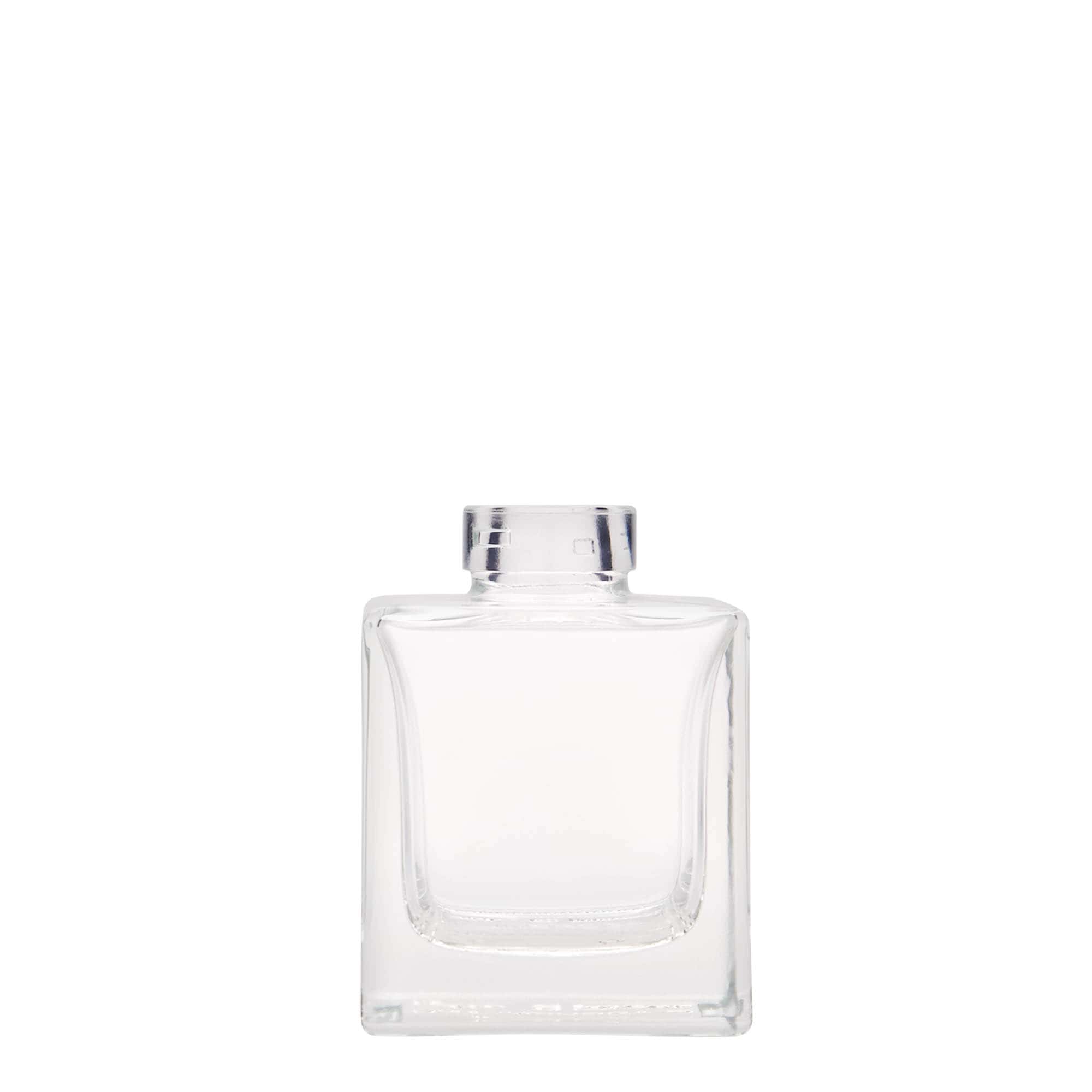 100 ml glazen fles 'Cube', vierkant, opening: kurk