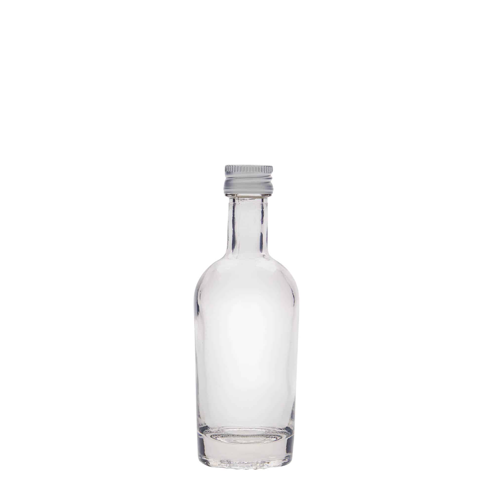 Glazen fles 'Pepe', 50 ml, monding: PP 18