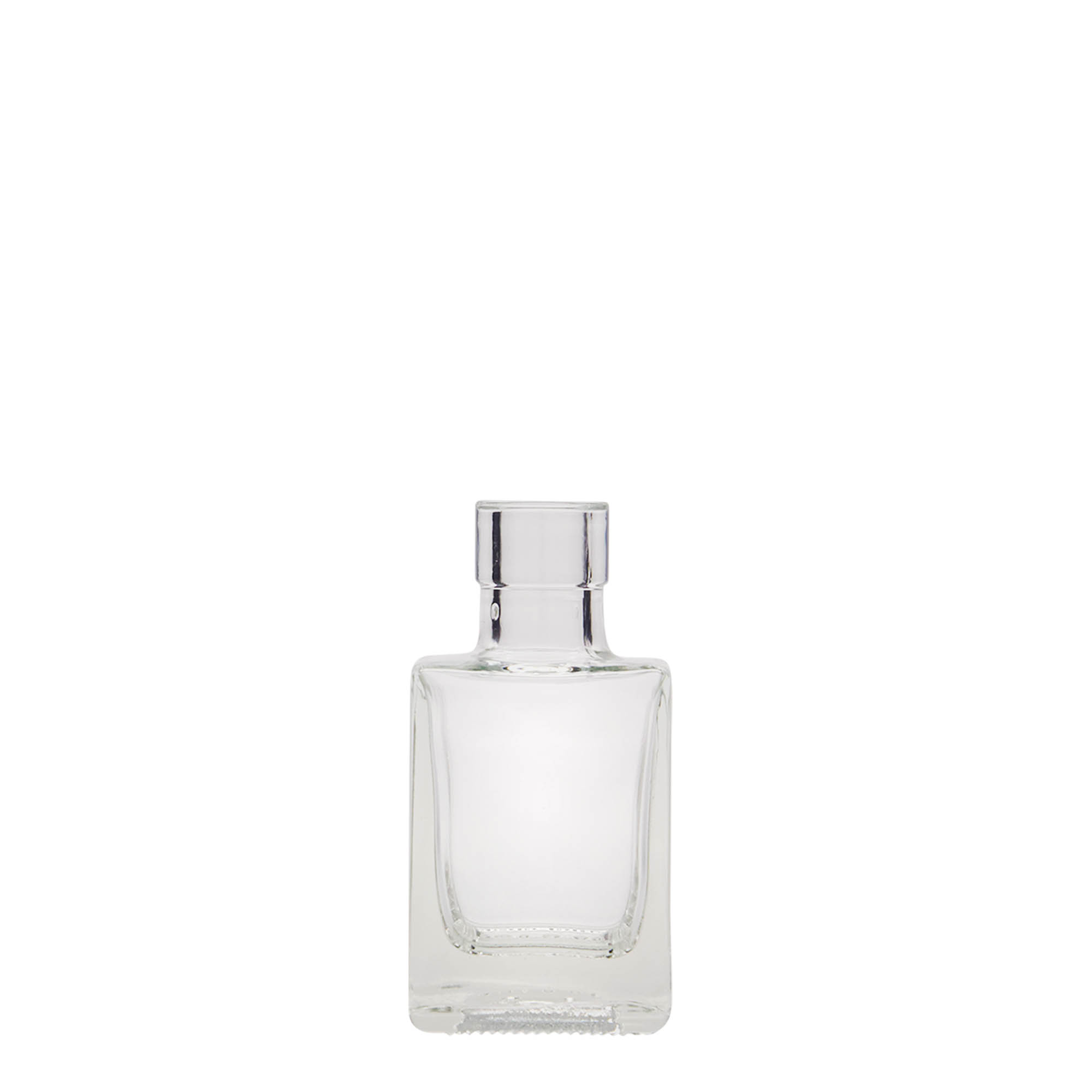 50 ml glazen fles 'Cube', vierkant, opening: kurk 50 ml glazen fles 'Cube', vierkant, opening: kurk