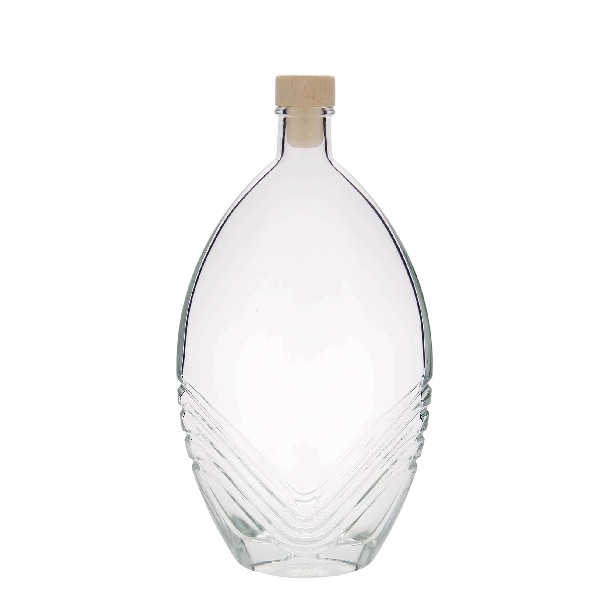 500 ml glazen fles 'Florence', ovaal, opening: kurk