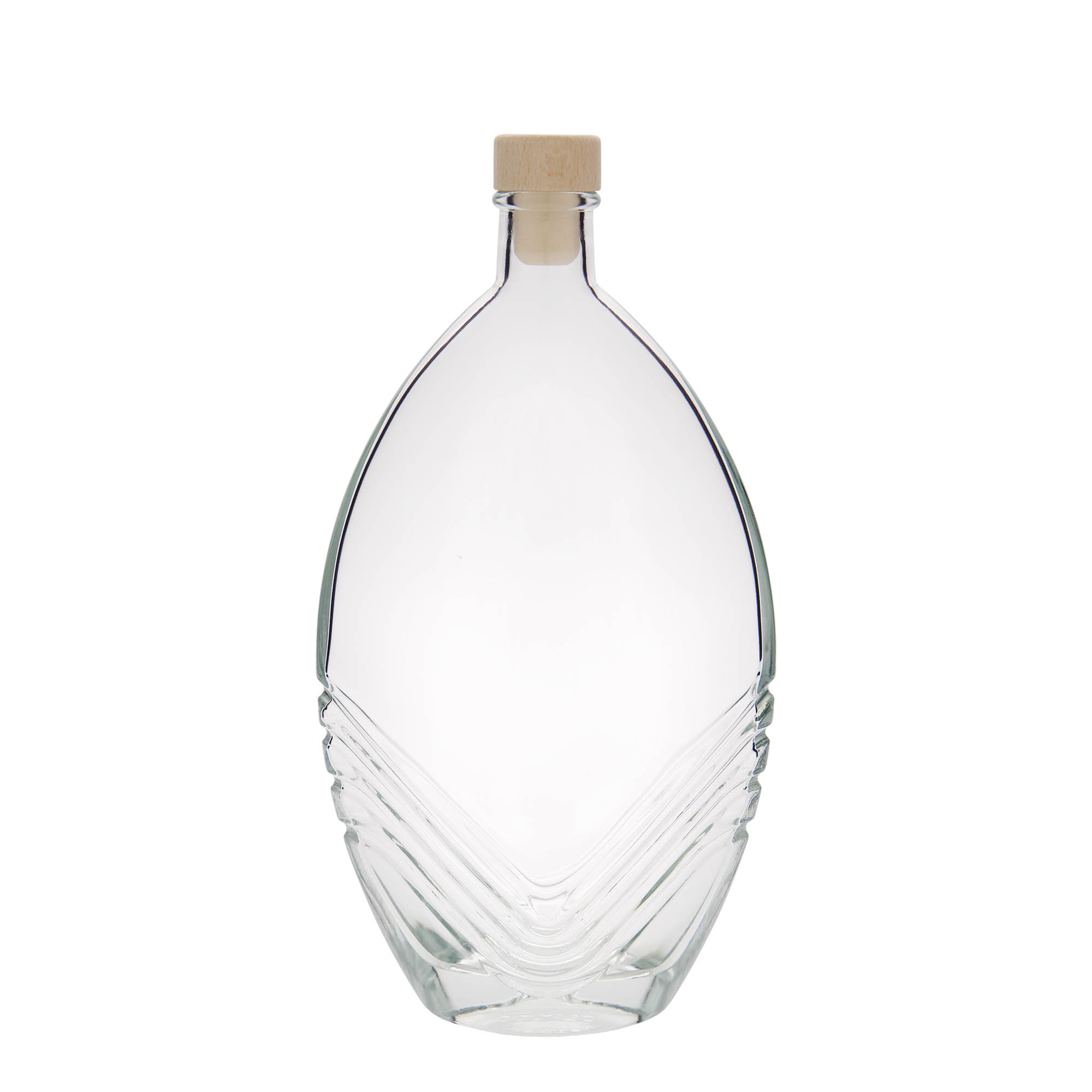 500 ml glazen fles 'Florence', ovaal, opening: kurk