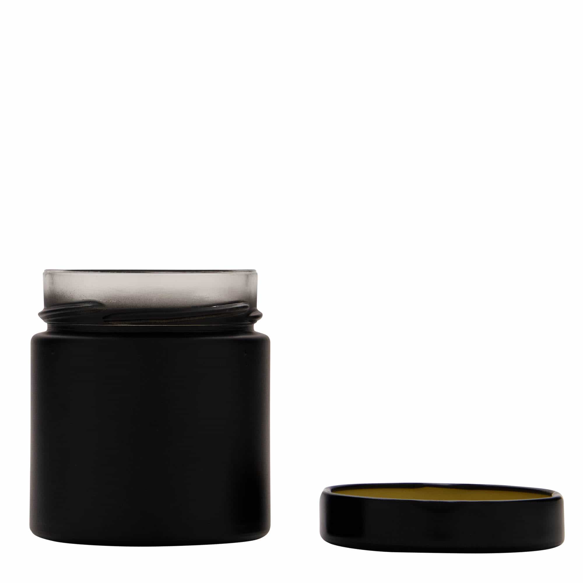 Ronde pot 'Aurora', 212 ml, zwart, monding: deep-twist-off (DTO 66)
