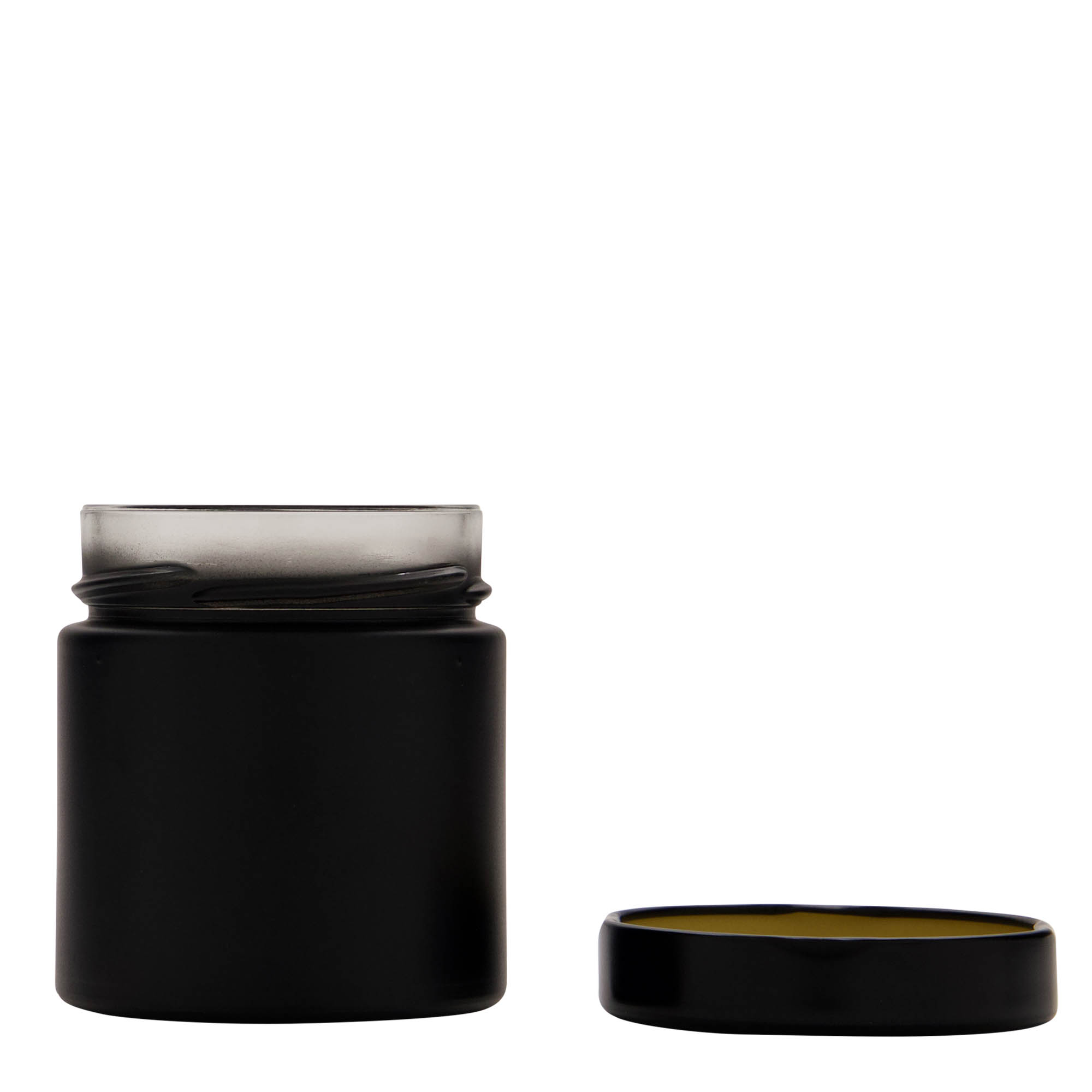 212 ml rond glas 'Aurora', zwart, opening: Deep-Twist-Off (DTO 66)