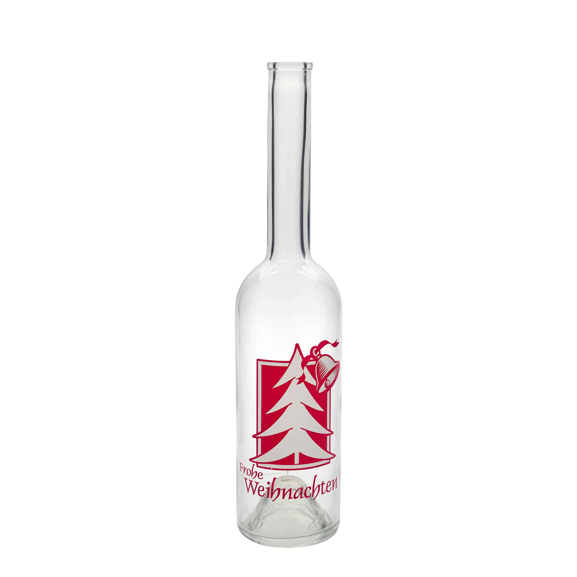 500 ml glazen fles 'Opera', motief: kerstgroet, hals: kurk
