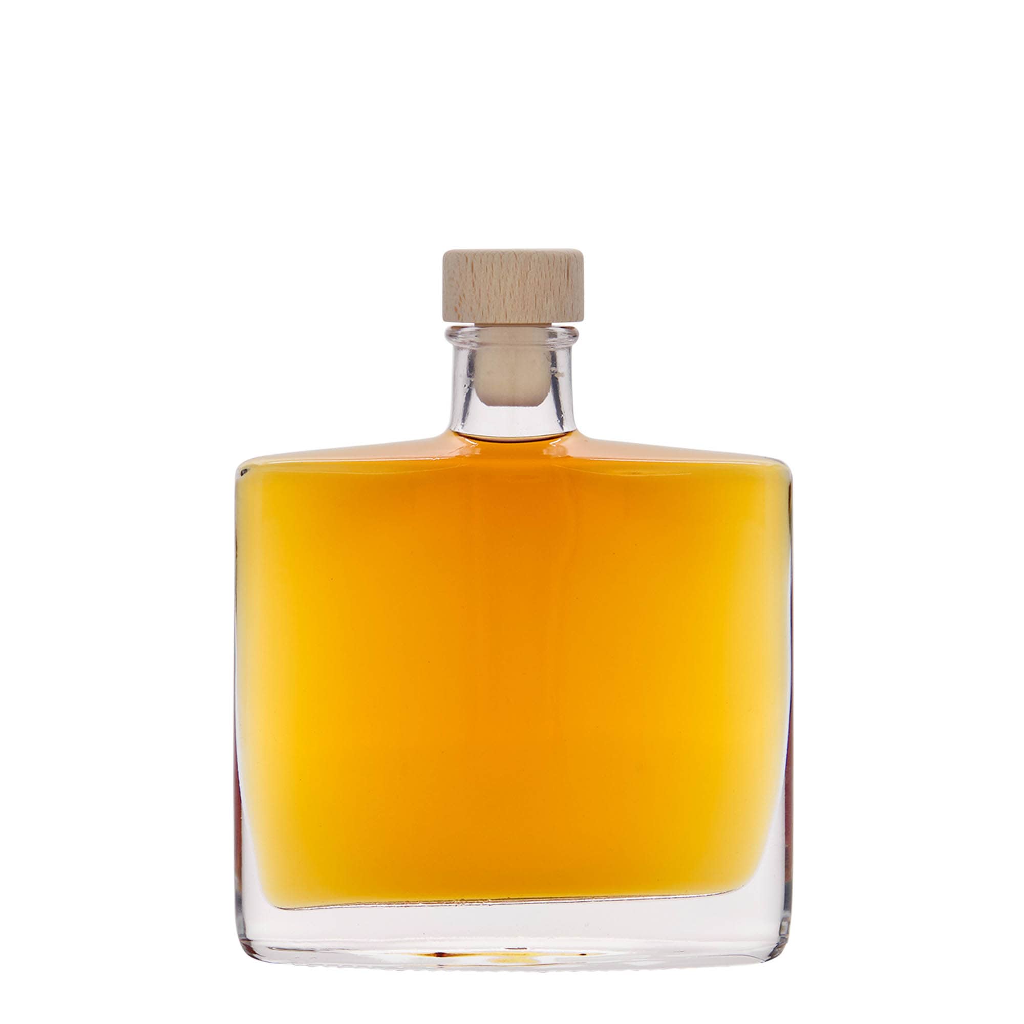 Glazen fles 'Zorbas', 200 ml, ovaal, monding: kurk