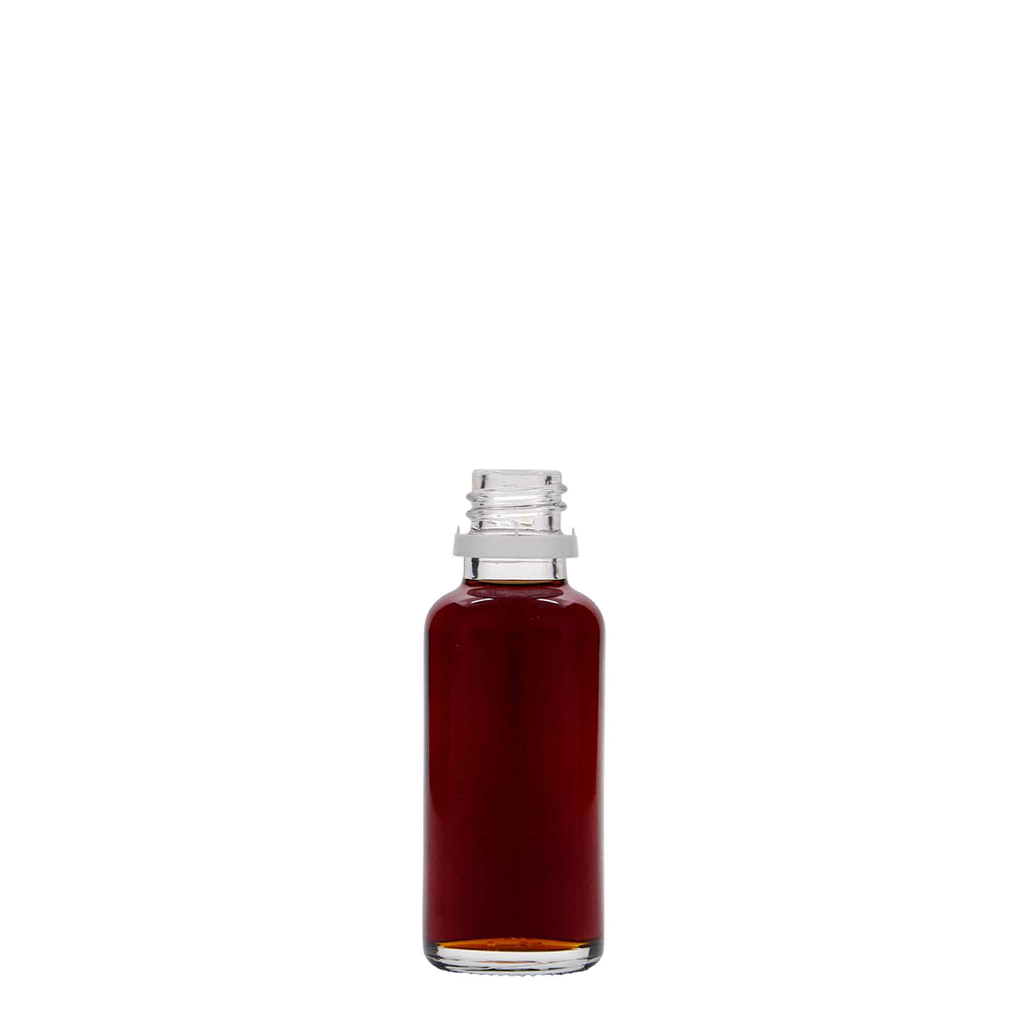 30 ml medicijnflesje, glas, mondstuk: DIN 18 30 ml medicijnflesje, glas, mondstuk: DIN 18