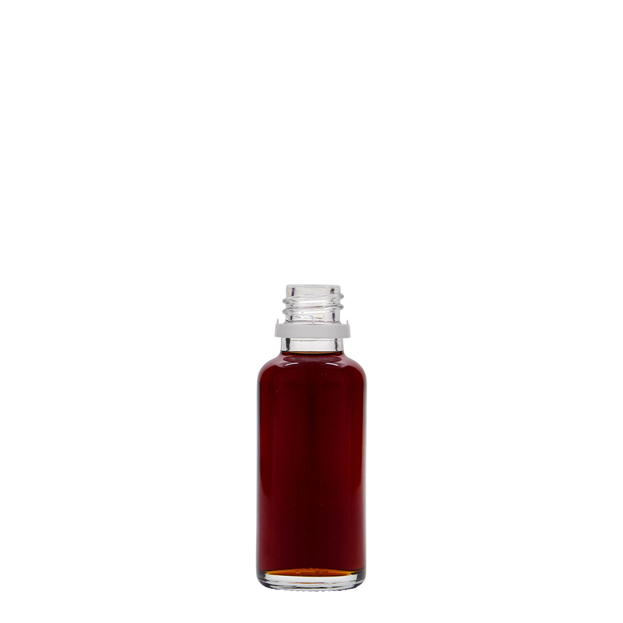 30 ml medicijnflesje, glas, mondstuk: DIN 18 30 ml medicijnflesje, glas, mondstuk: DIN 18