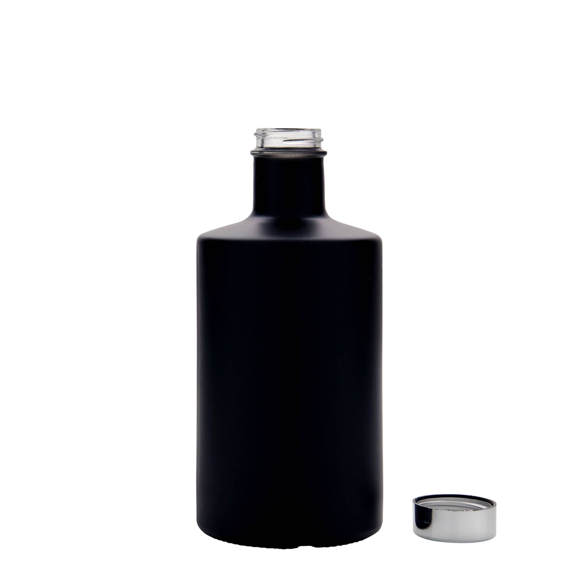 Glazen fles 'Caroline', 500 ml, zwart, monding: GPI 33