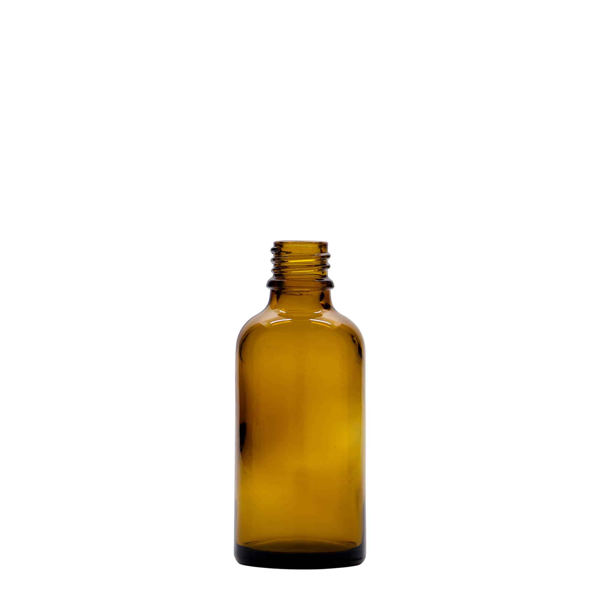 50 ml medicijnfles met lotionpomp, glas, bruin, opening: DIN 18