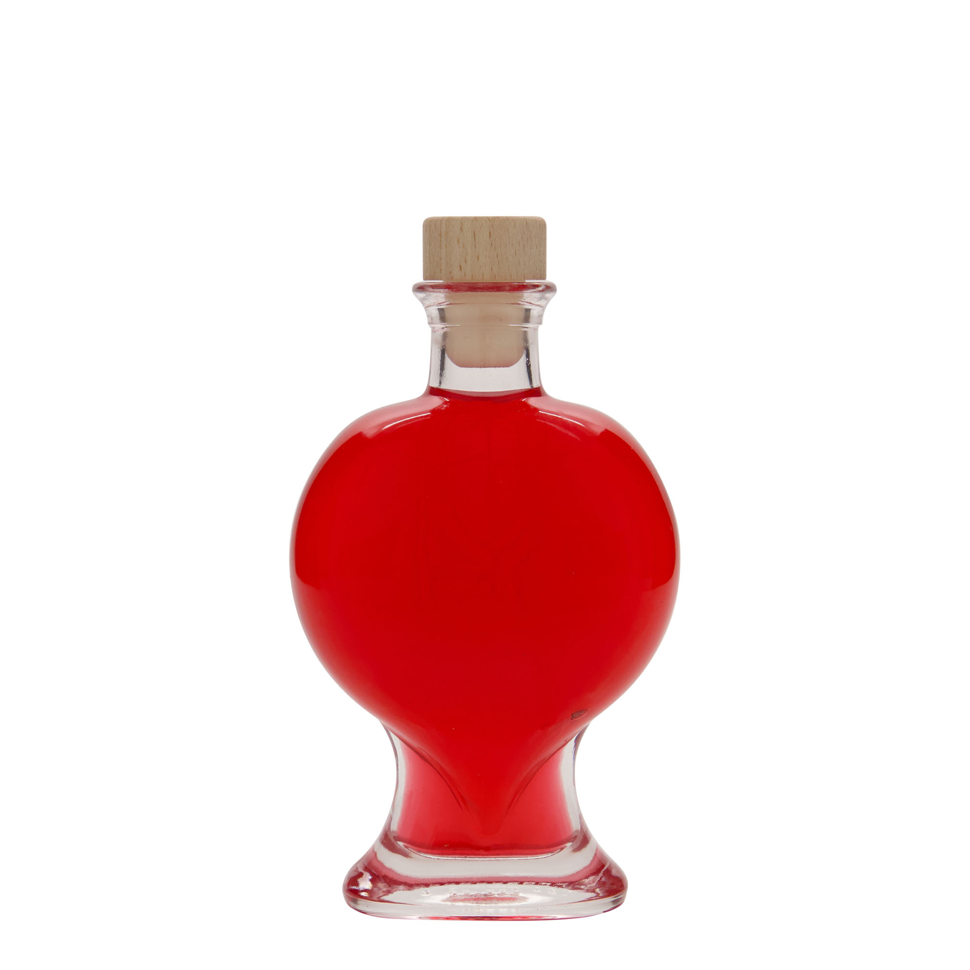 200 ml glazen fles 'Hart', opening: kurk