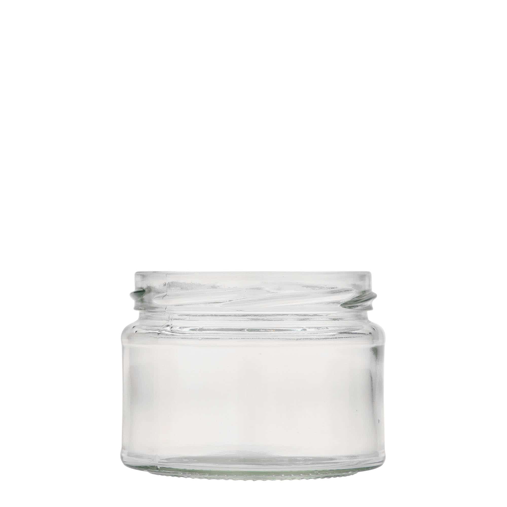 Vlakke ronde pot, 280 ml, monding: twist-off (TO 82)