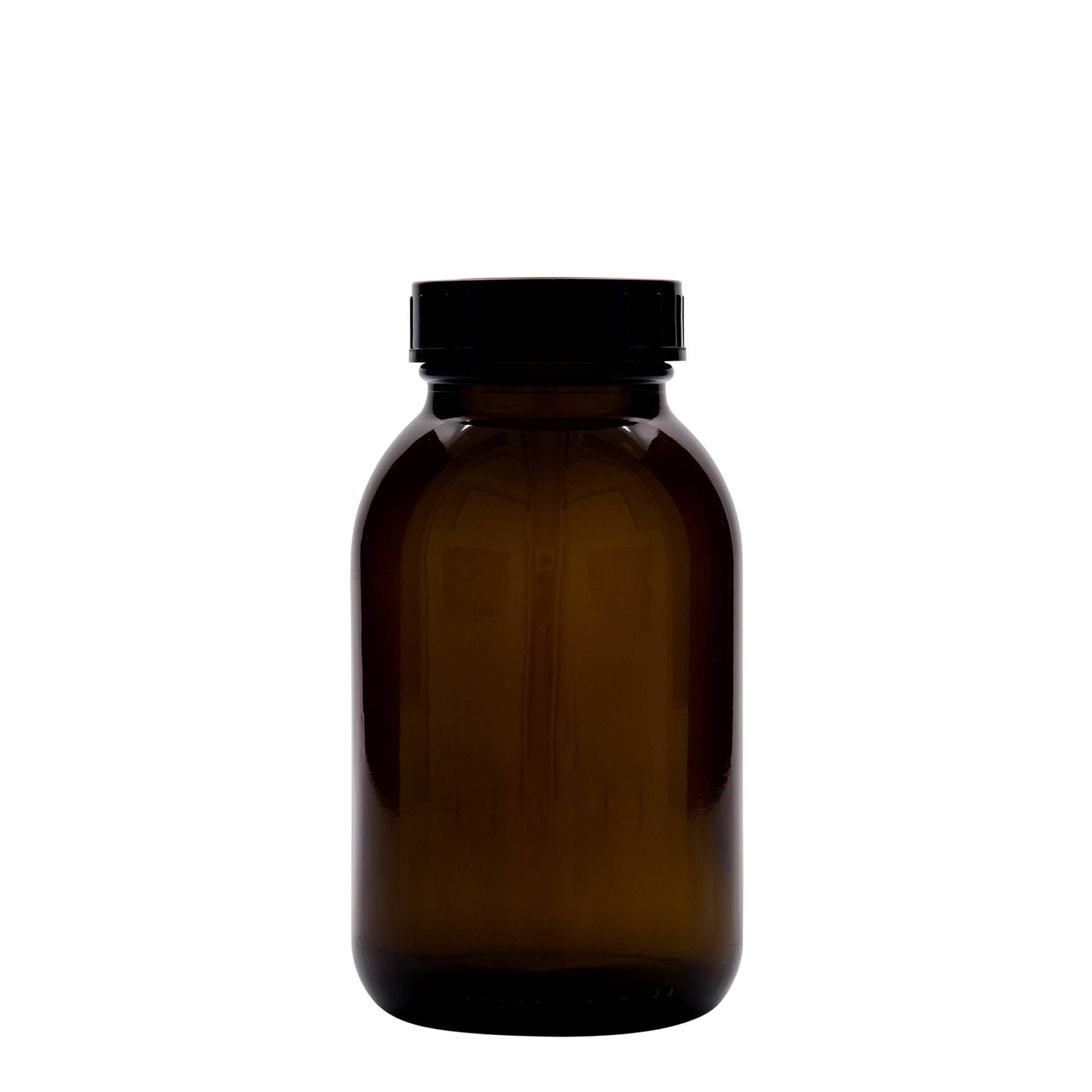 500 ml wijde hals glas, bruin, opening: DIN 55